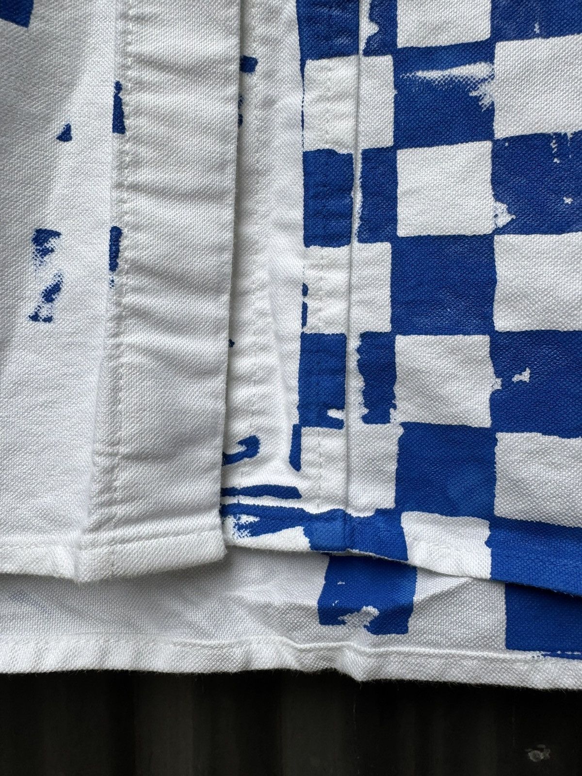 Vintage Hand Painted Check Shirt — Blue & Black Checkerboard Size US S / EU 44-46 / 1 - 4 Thumbnail