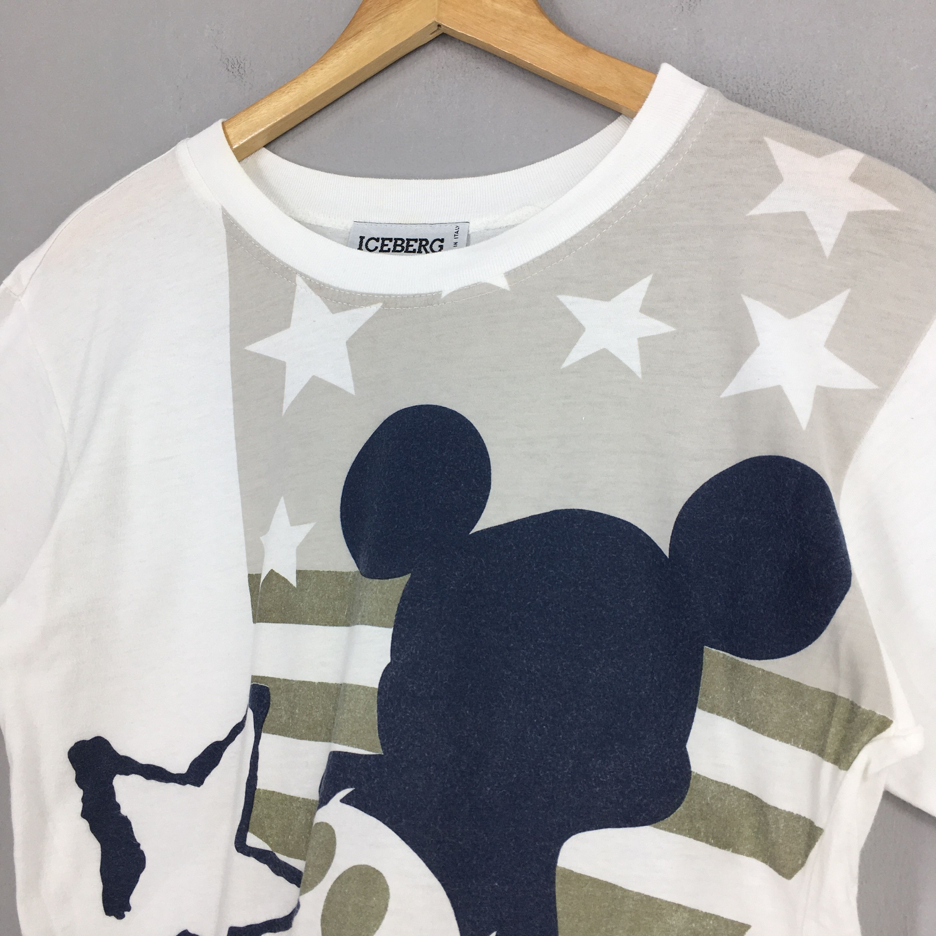 Disney Vintage Iceberg Italy Mickey Mouse Cartoon White T shirt S Size US S / EU 44-46 / 1 - 3 Thumbnail