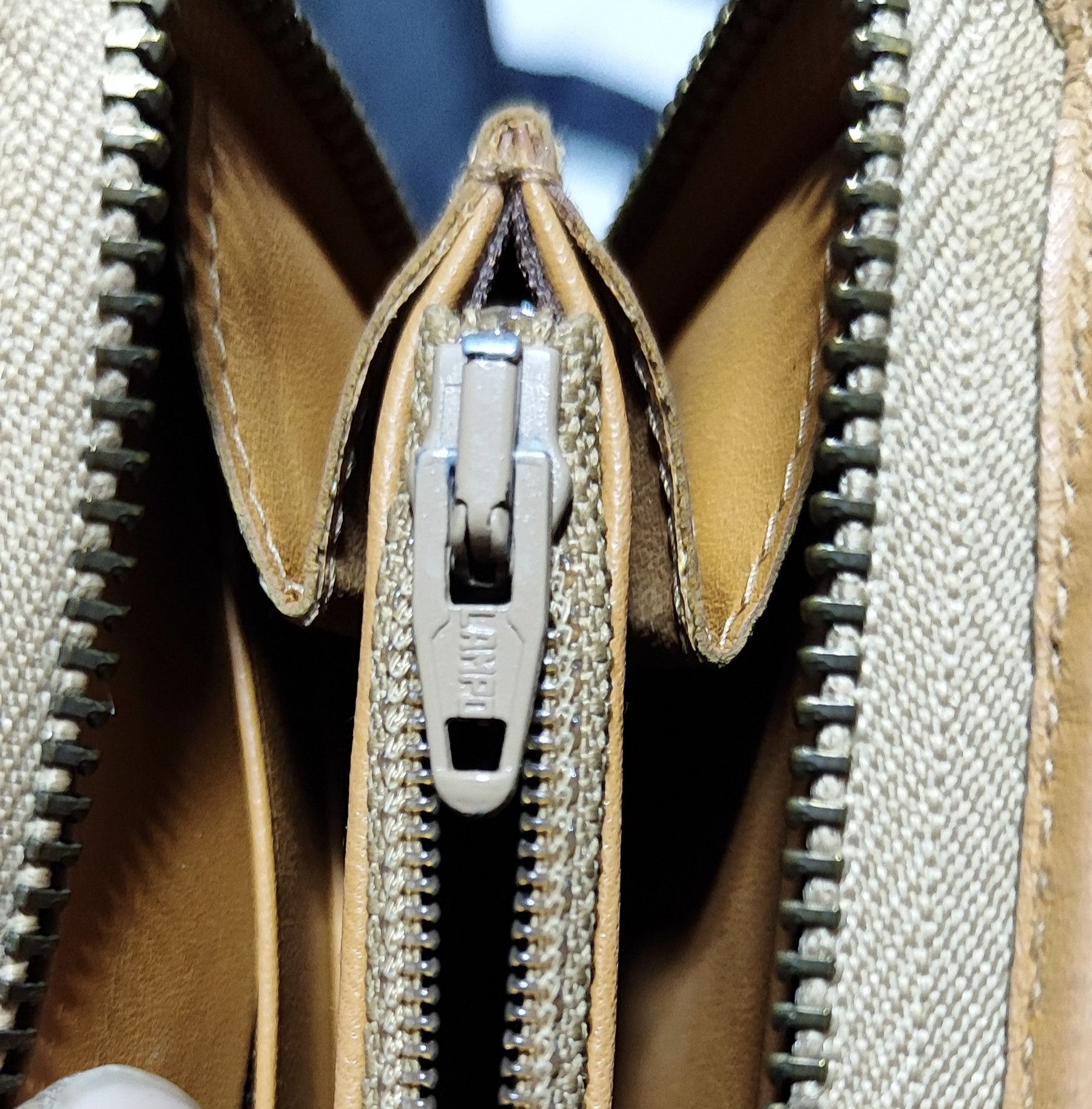 Celine Macadam Long Zipper Leather Wallet