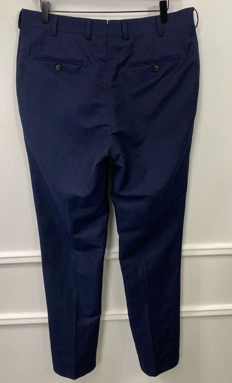 Suitsupply Men Suitsupply Soho Trousers Wool & Linen Blue Size UK/US38 Size 38R - 2 Thumbnail