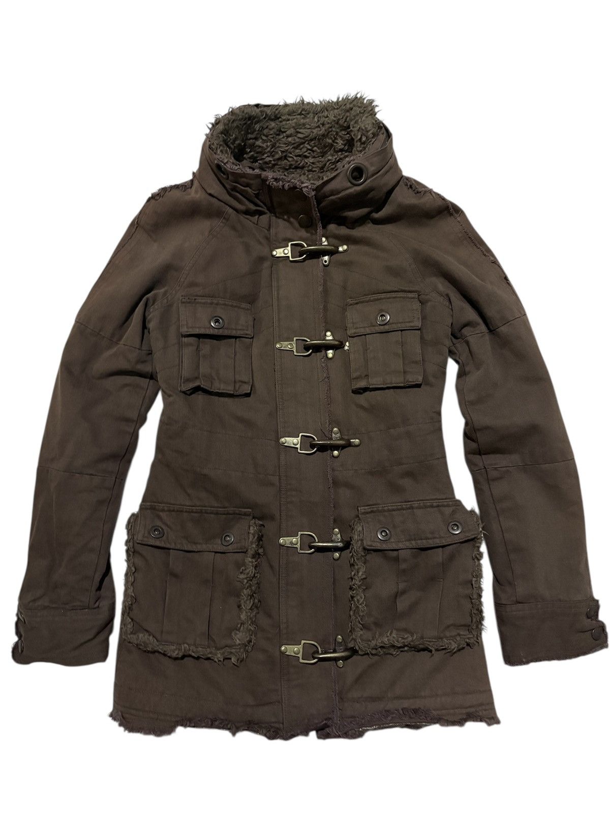 Tornado Mart Faux fur Parka fireman claps Bono Jacket Vkei gyaru style Size S / US 4 / IT 40 - 1 Thumbnail