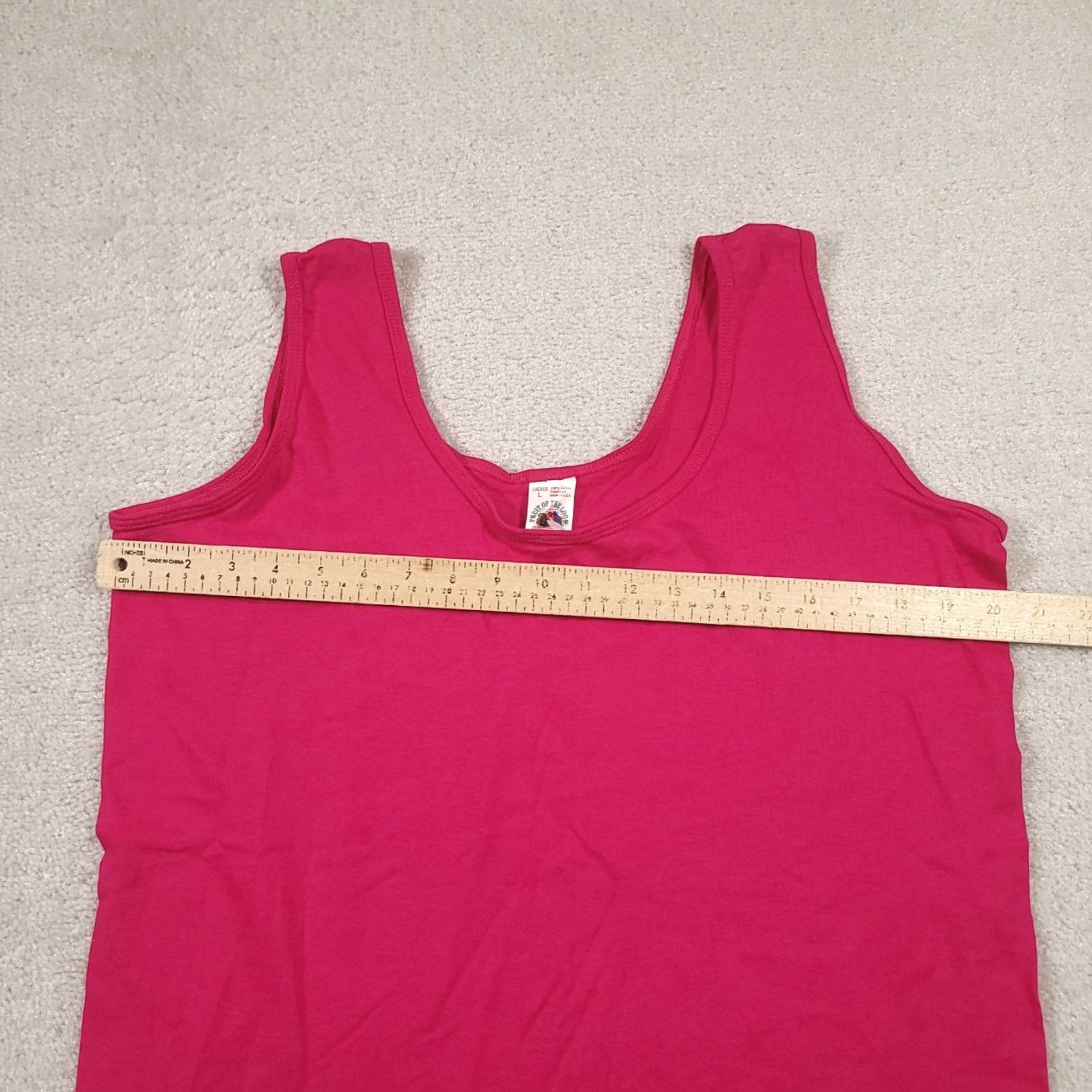 Fruit Of The Loom VINTAGE Fruit Of The Loom Tank Top L 100% Cotton Fuchsia Pink Womens 90s USA Tank Top 80s Theme Size L / US 10 / IT 46 - 3 Thumbnail