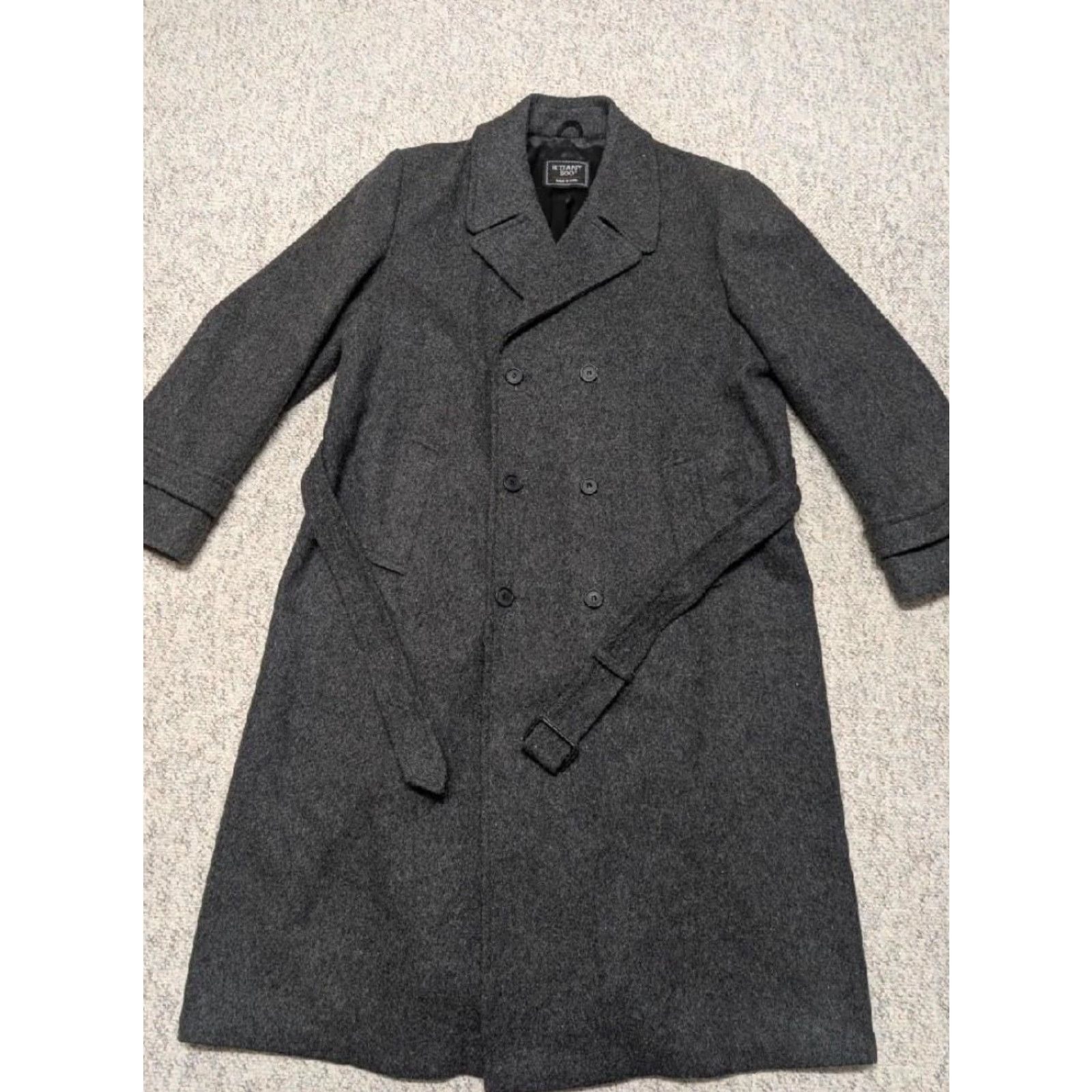 Doublet VINTAGE Botany 500 OVERCOAT Wool Black 3XL Wool Blend Long Double Breasted Belted USA Made Coat Mens Size US XXL / EU 58 / 5 - 3 Thumbnail