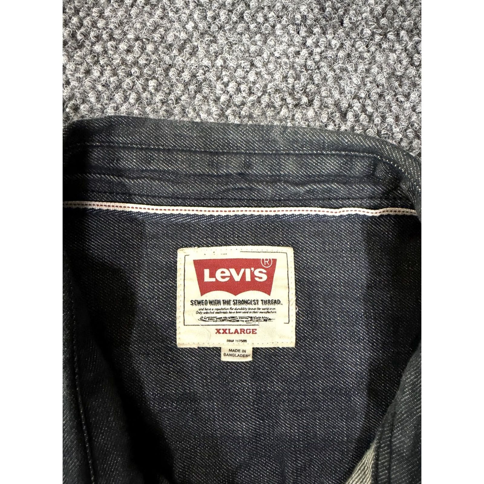 Levi's Levi's Shirt Mens 2XL Gray Denim Western Long Sleeve Snap Front Casual Size US XXL / EU 58 / 5 - 5 Thumbnail