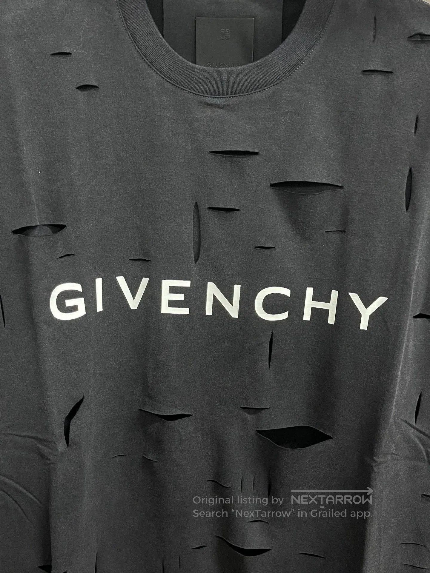 Givenchy givenchy black distressed short sleeve t-shirt. Size US XXS / EU 40 - 3 Thumbnail