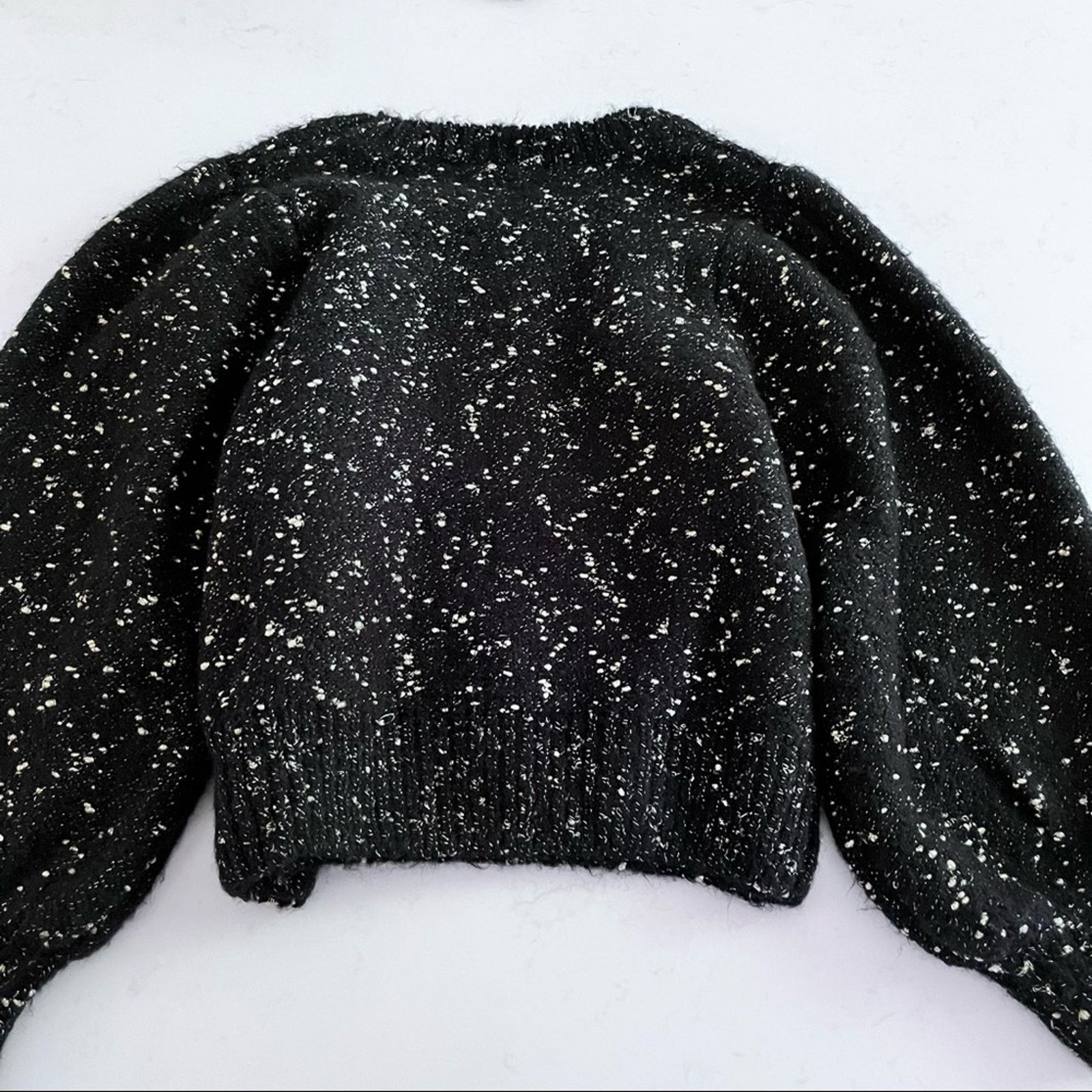 Zara Zara black chunky sweater with metallic thread size Small Size S / US 4 / IT 40 - 4 Thumbnail