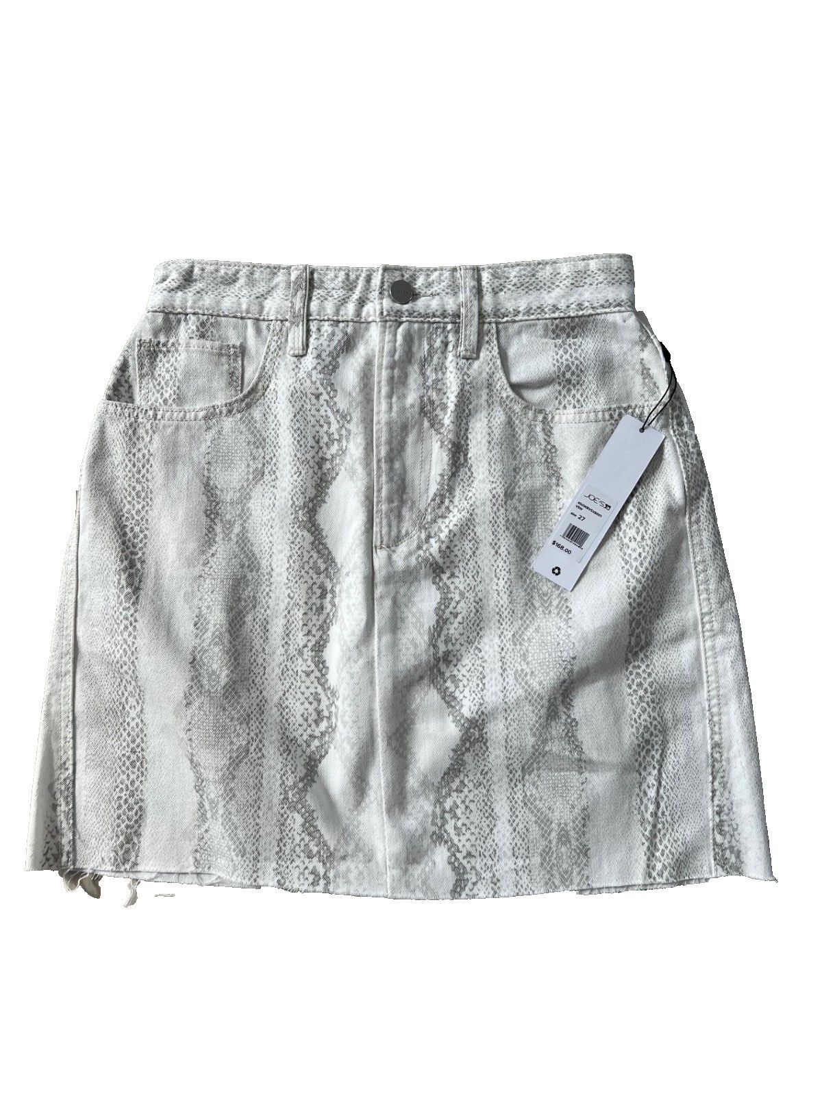 Joe's Joe’s A-Line Mini Skirt High Rise Snake Print Cut Hem ( 27 ) Size 27" / US 4 / IT 40 - 3 Thumbnail