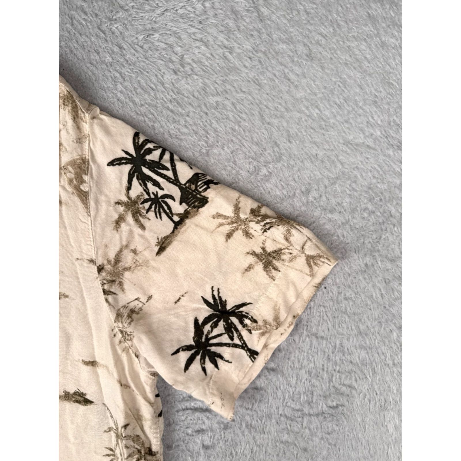 Vintage Havana Jack's Cafe Shirt Men Medium Ivory Floral Palm Hawaiian Button Up Rayon Size US M / EU 48-50 / 2 - 2 Thumbnail