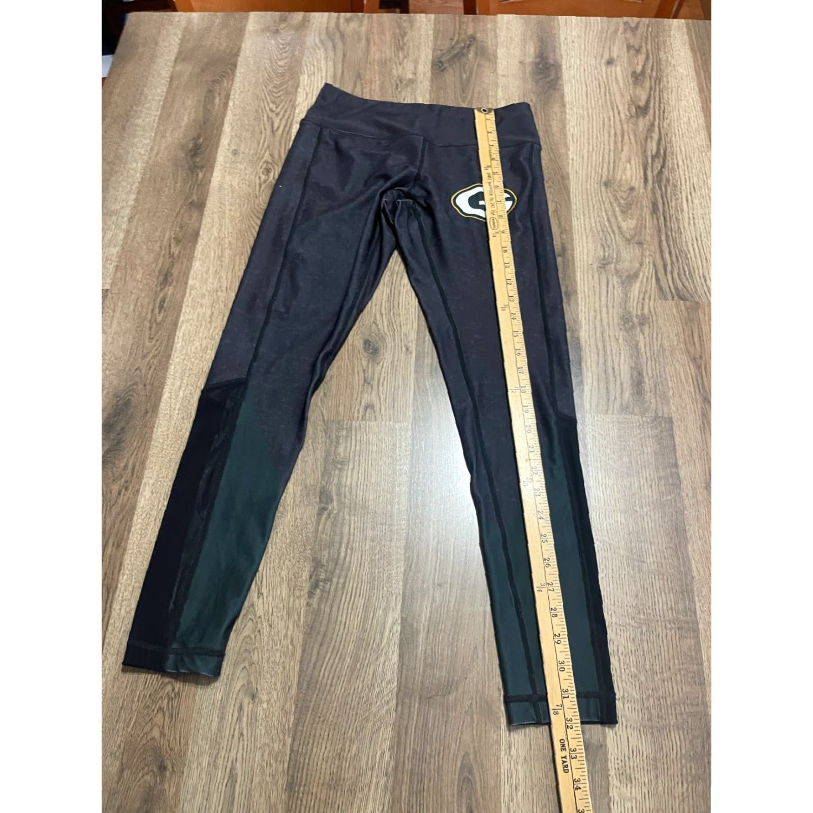 NFL Team Apparel Pants Women's Small Black Leggings NFL Green Bay Packers Size 28" / US 6 / IT 42 - 6 Thumbnail