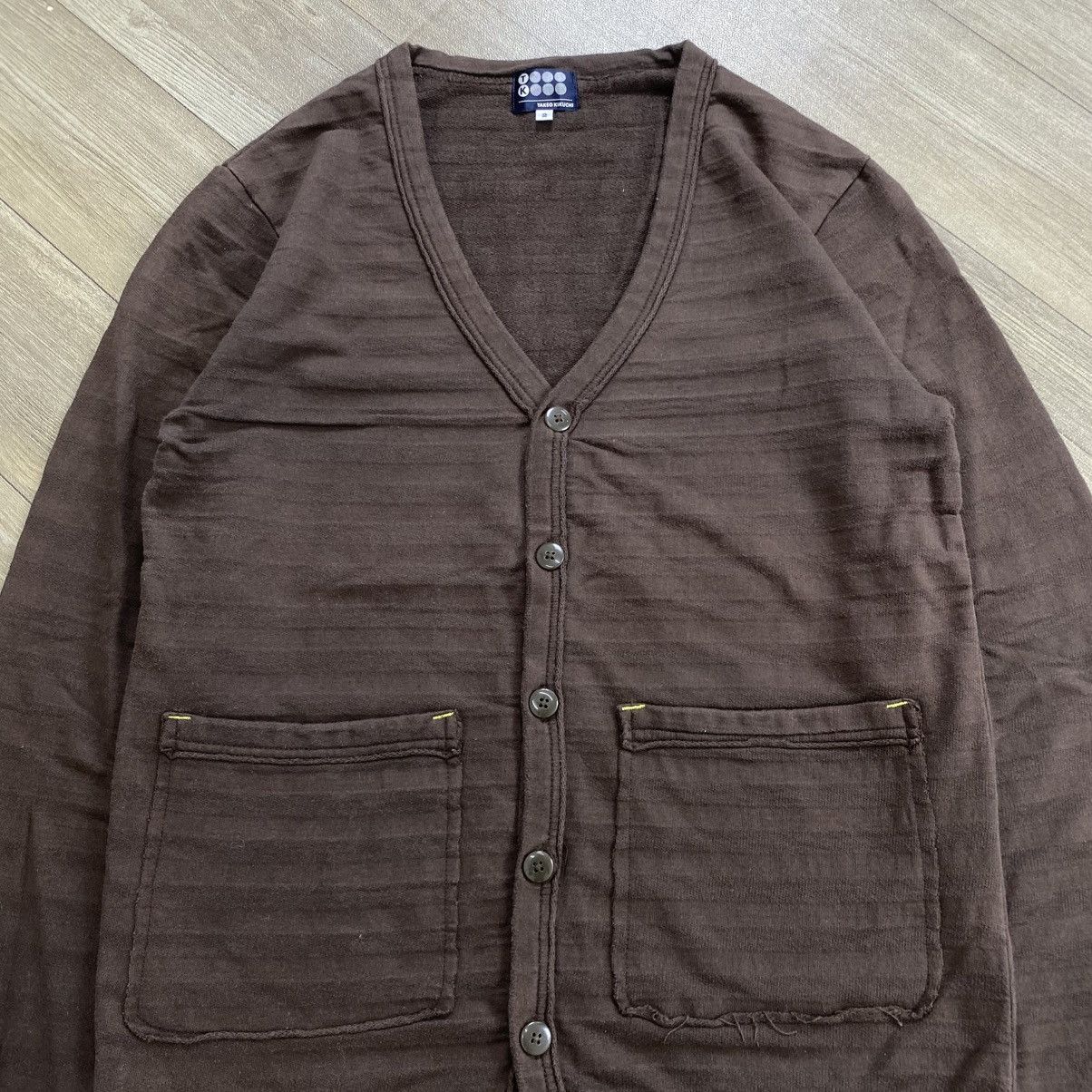 Takeo Kikuchi Vintage Takeo Kikuchi Distressed Brown Travis Scott Cardigan Size US M / EU 48-50 / 2 - 2 Thumbnail