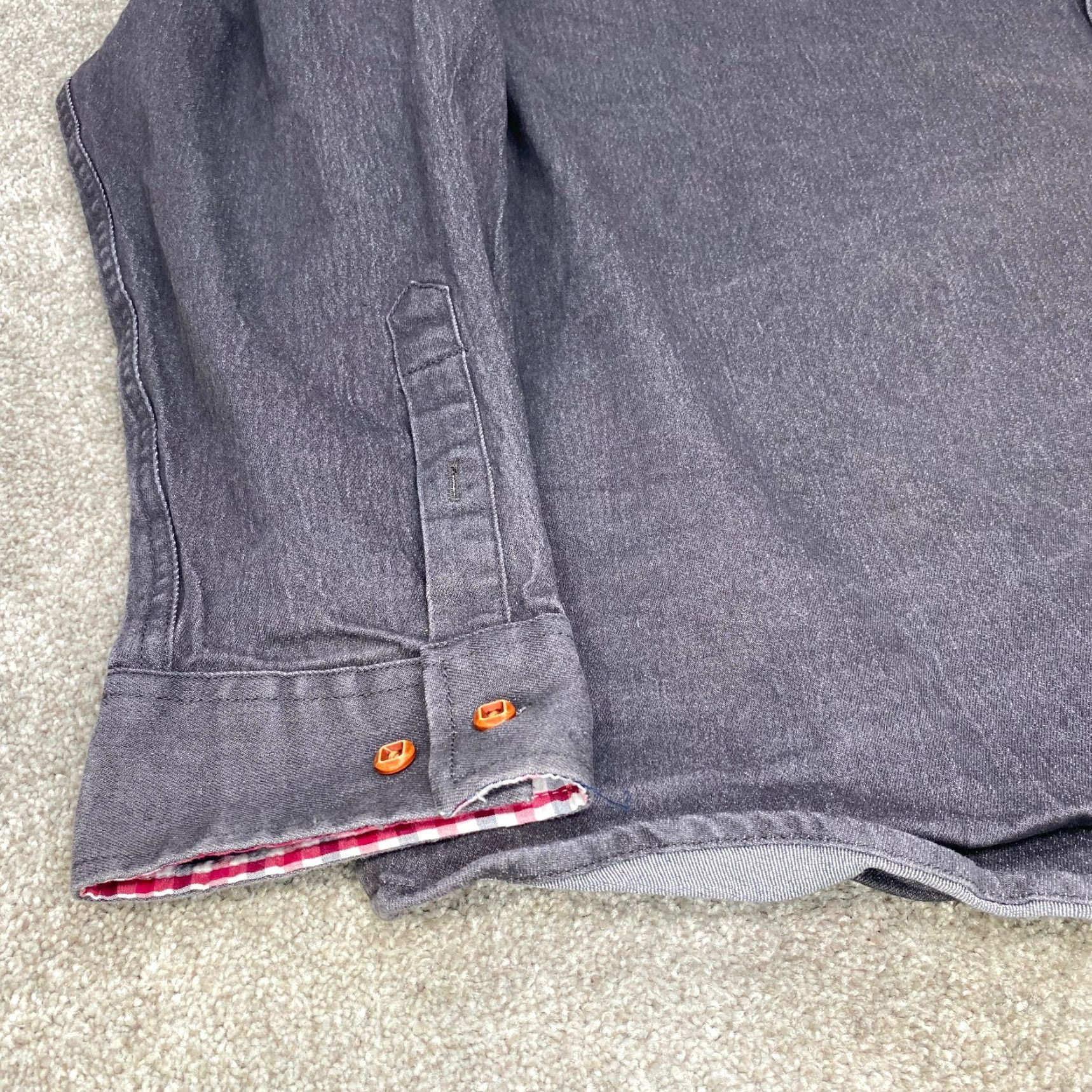 Denime Coofandy Shirt Mens 4XL Gray Denim Long Sleeve Button-Up Shirt Adult 4XL Gray Denim Long Sleeve Button-Up 6960 Size US XXL / EU 58 / 5 - 2 Thumbnail