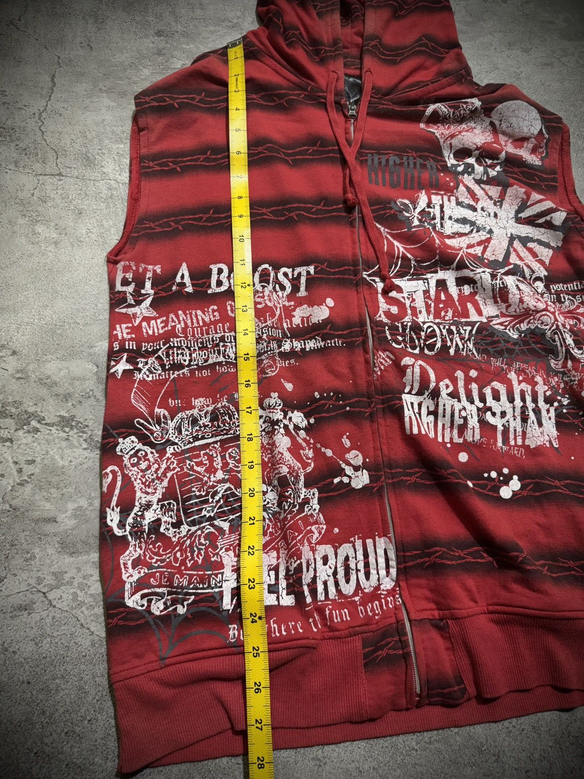 If Six Was Nine Y2K SKULL FLAG IFSIXWASNINE STYLE VEST HOODED Size US L / EU 52-54 / 3 - 7 Thumbnail