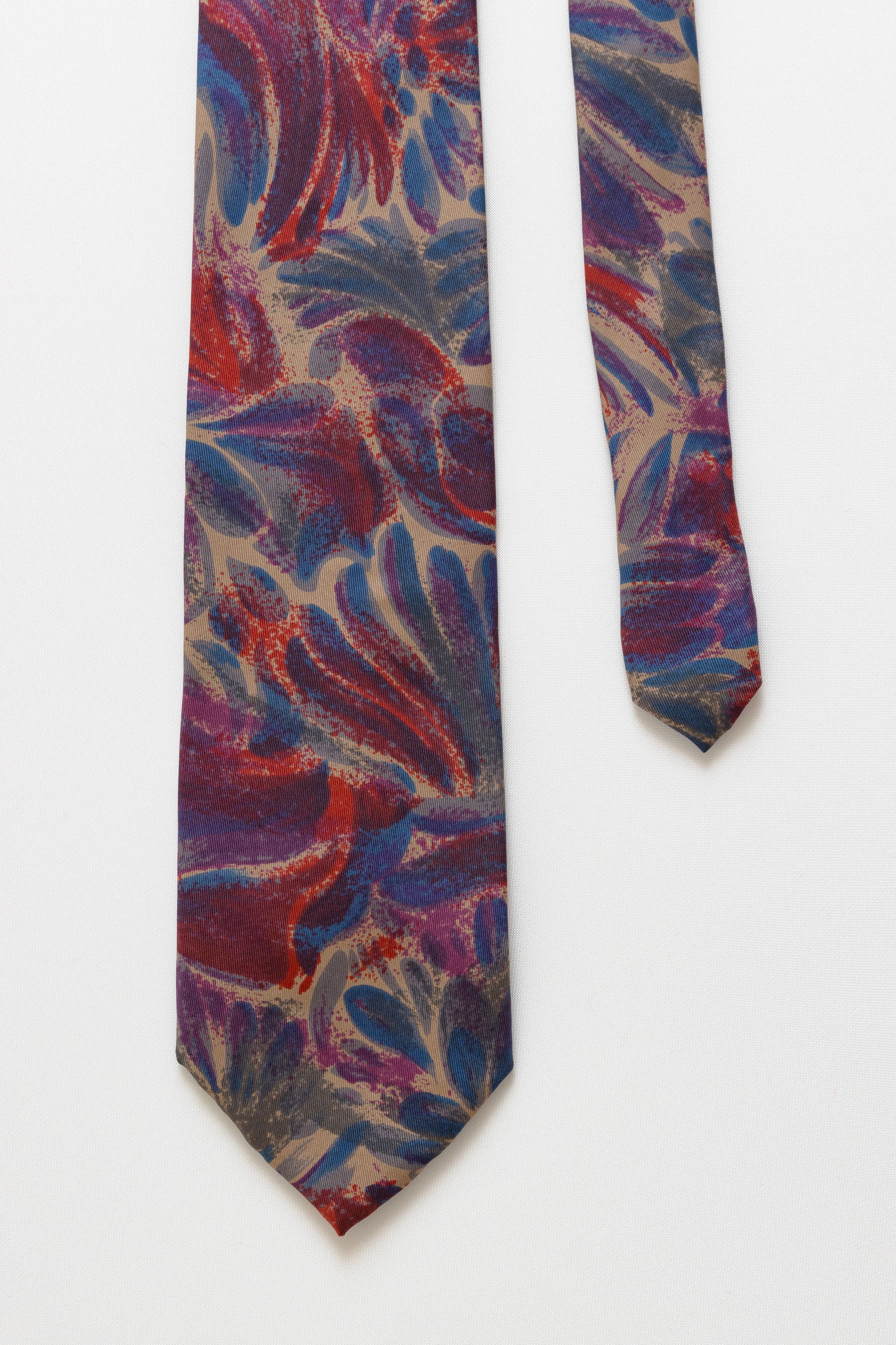 Vintage made in Italy Tie abstract pattern print necktie 019 Size ONE SIZE - 3 Thumbnail