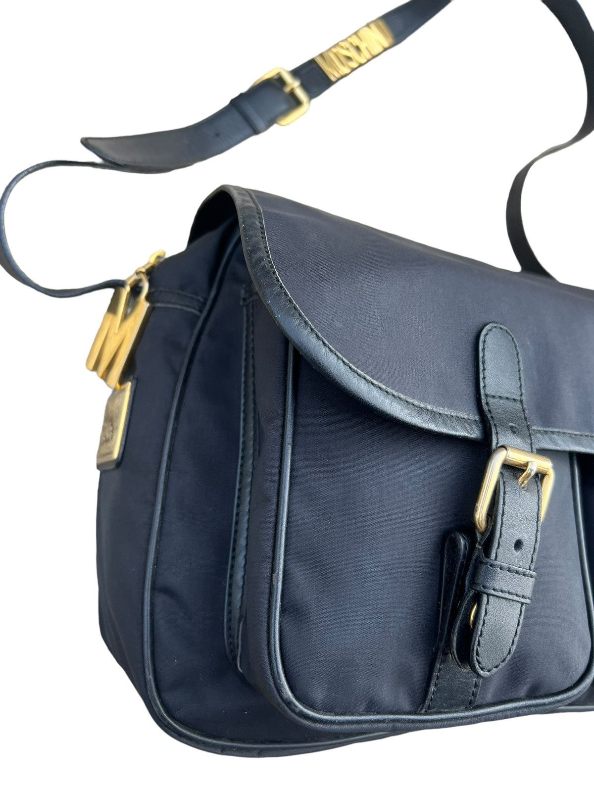 Moschino Vintage Moschino Redwall Leather Nylon Messenger Bag Size ONE SIZE - 3 Thumbnail