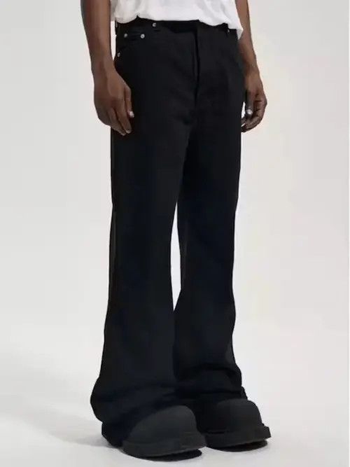 High Sport × Japanese Brand × Jean Street black thick flared jeans Size US 30 / EU 46 - 3 Thumbnail