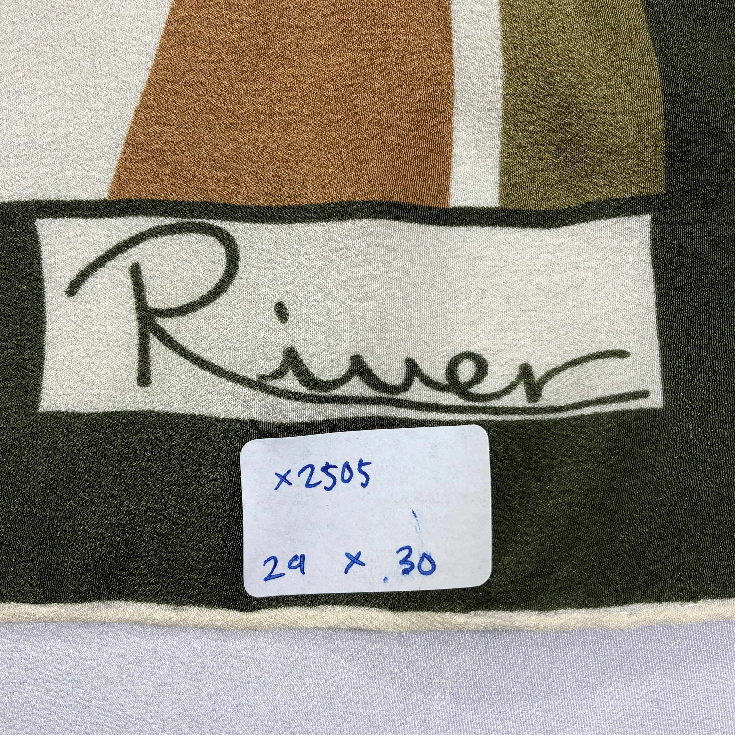 Vintage Vintage River Silk Scarf Size ONE SIZE - 6 Thumbnail