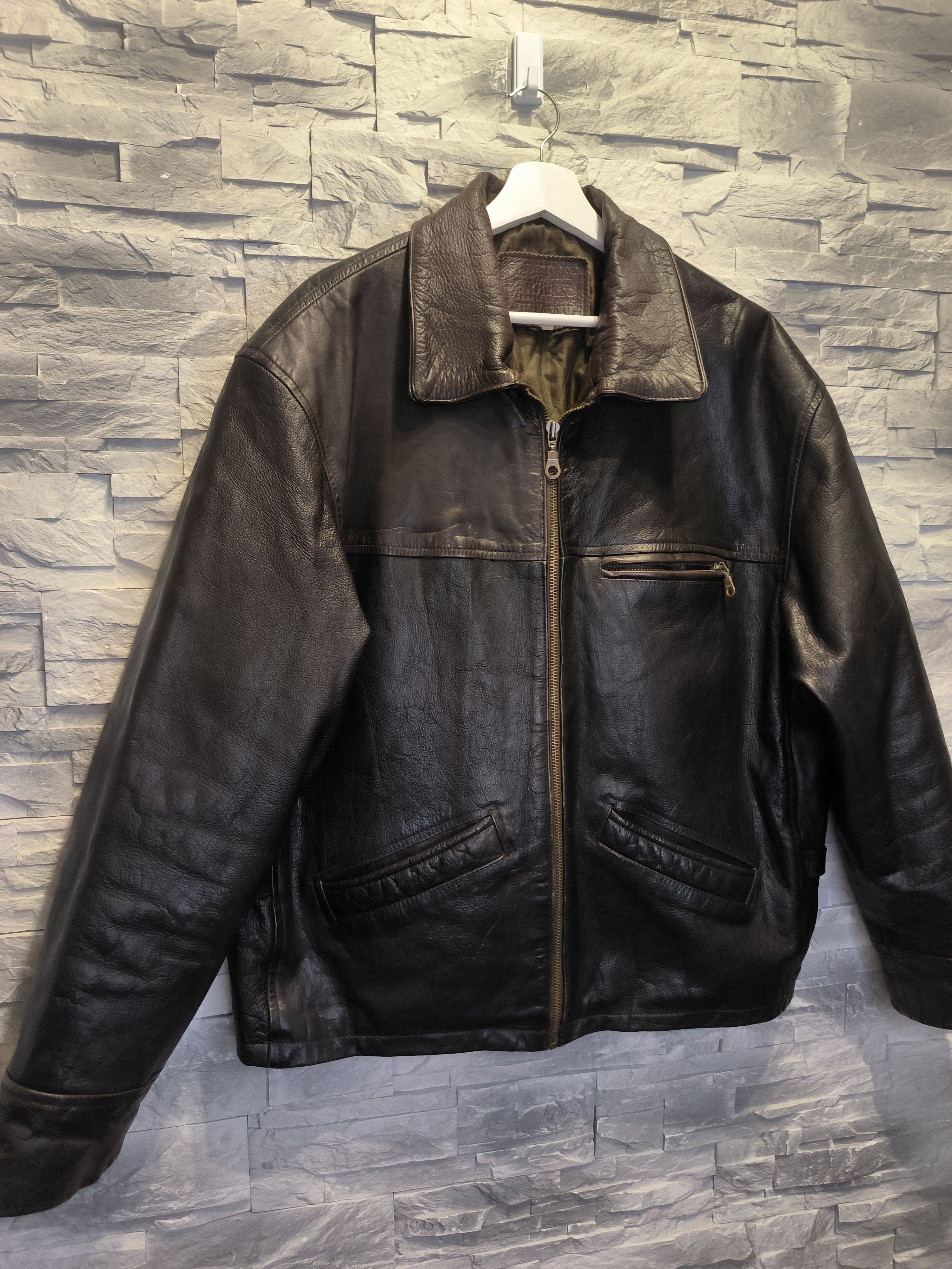 Vintage Vintage Brown Leather Jacket Trader Size US XL / EU 56 / 4 - 3 Thumbnail