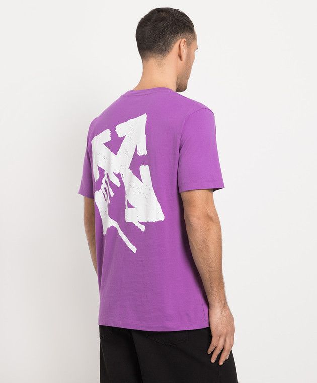 Off-White o1gr1nt0125 Hand Arrow Slim S/S T-Shirt in Orchid Size US XXS / EU 40 - 4 Thumbnail