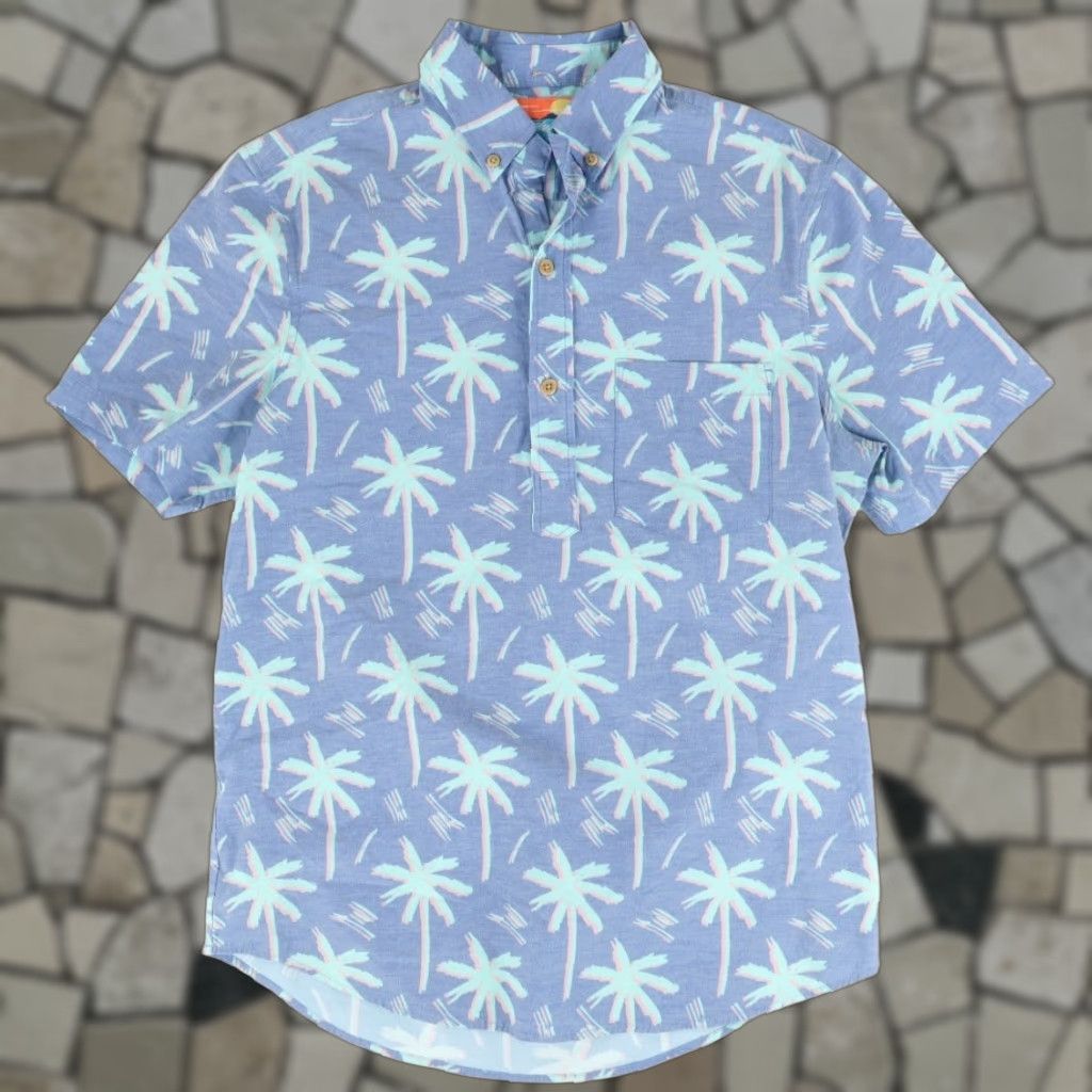 Chubbies Chubbies Polo Shirt The Nutter Palm All Over Print Blue Men's S Shirt Size US S / EU 44-46 / 1 - 1 Thumbnail