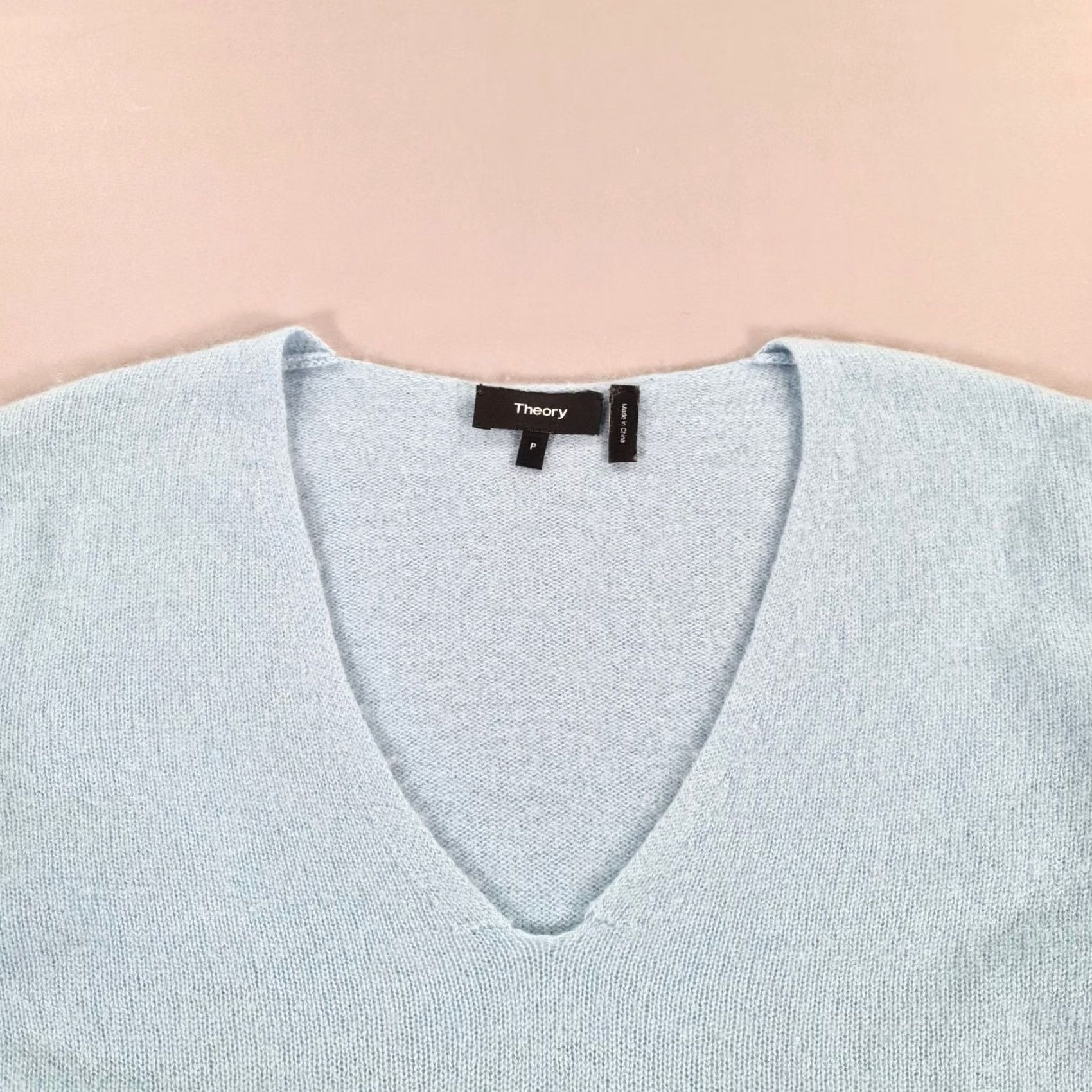 Theory Theory Womens Jumper Blue Small Pullover V Neck 100% Cashmere Knit Size S / US 4 / IT 40 - 2 Thumbnail