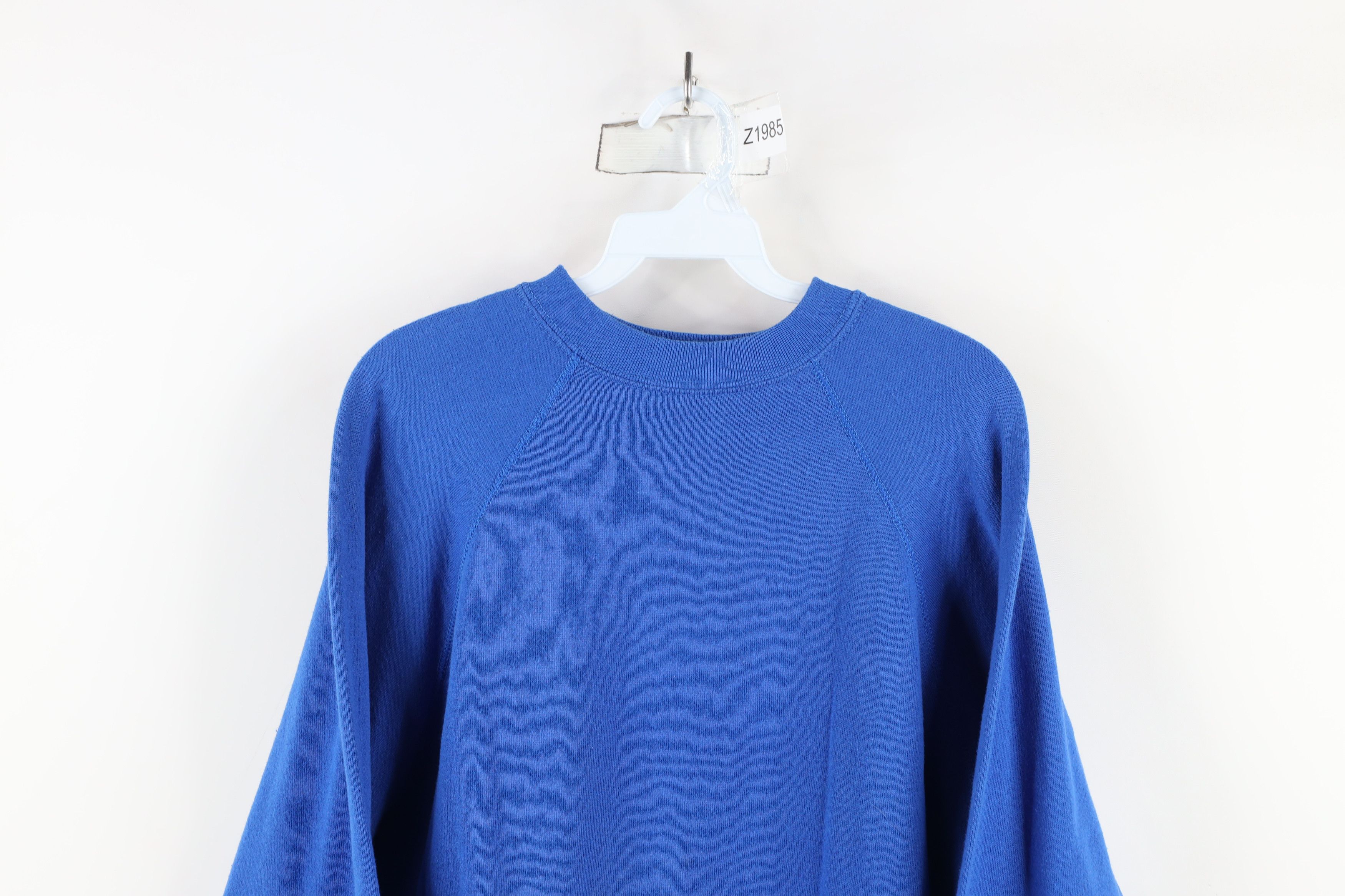 Vintage Vintage 90s Streetwear Crewneck Sweatshirt Royal Blue USA Size US L / EU 52-54 / 3 - 2 Thumbnail