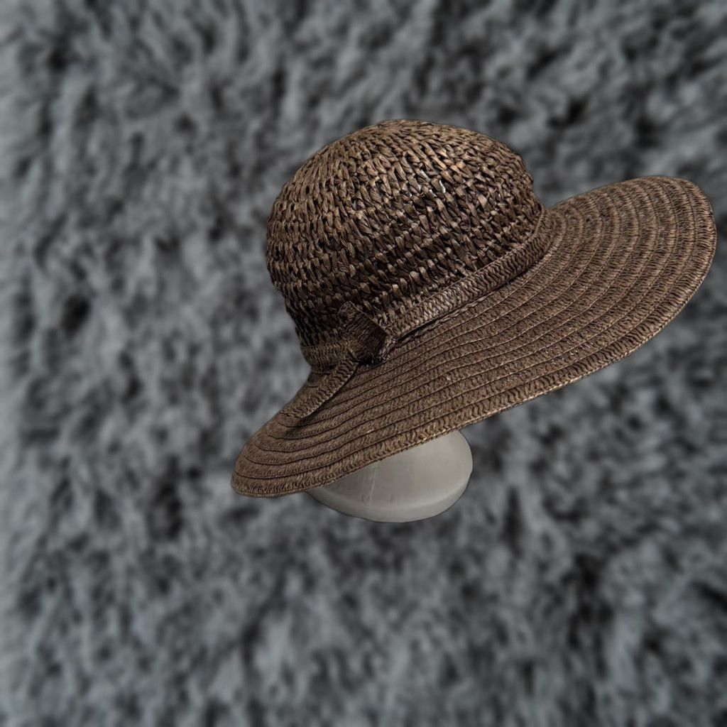Route 66 Route 66 Sun Hat One Size Women Brown Straw Floppy Boho Beach Travel Hippie Festival 90s Retro Western Y2K Size ONE SIZE - 1 Thumbnail
