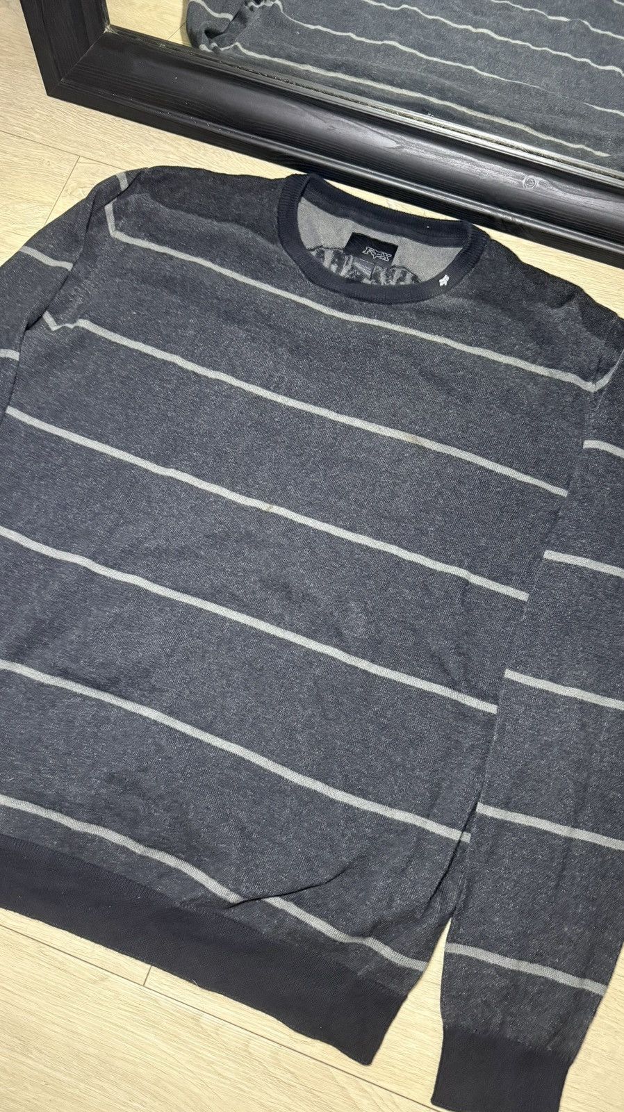 Fox Racing Y2K 2000s Fox Skull Striped Knitwear Pull Over Sweater Size US XL / EU 56 / 4 - 5 Thumbnail