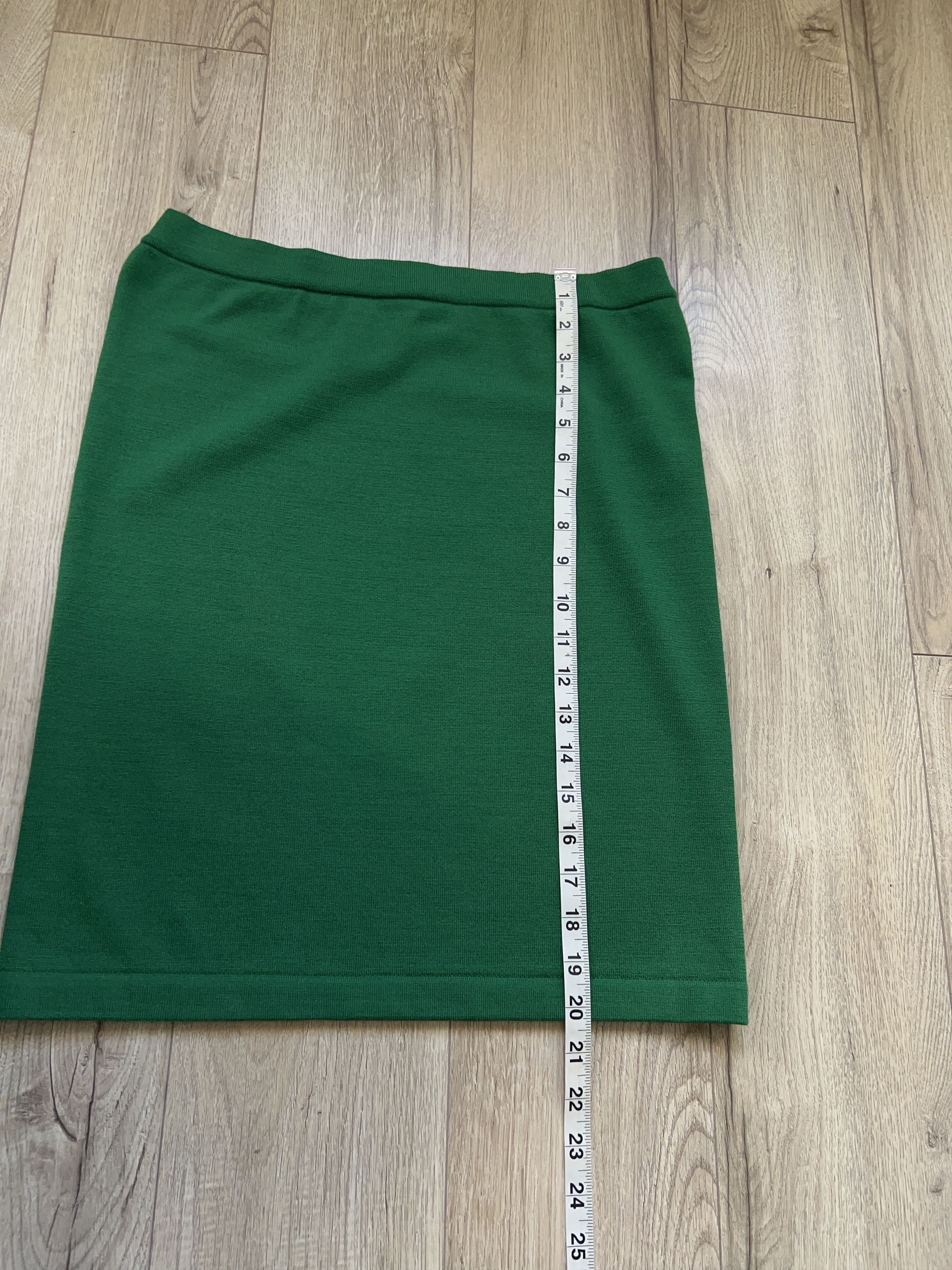 Designer × Wolford Green Wool Cotton Elastane Stretch Pencil Straight Skirt M Size 28" / US 6 / IT 42 - 5 Thumbnail