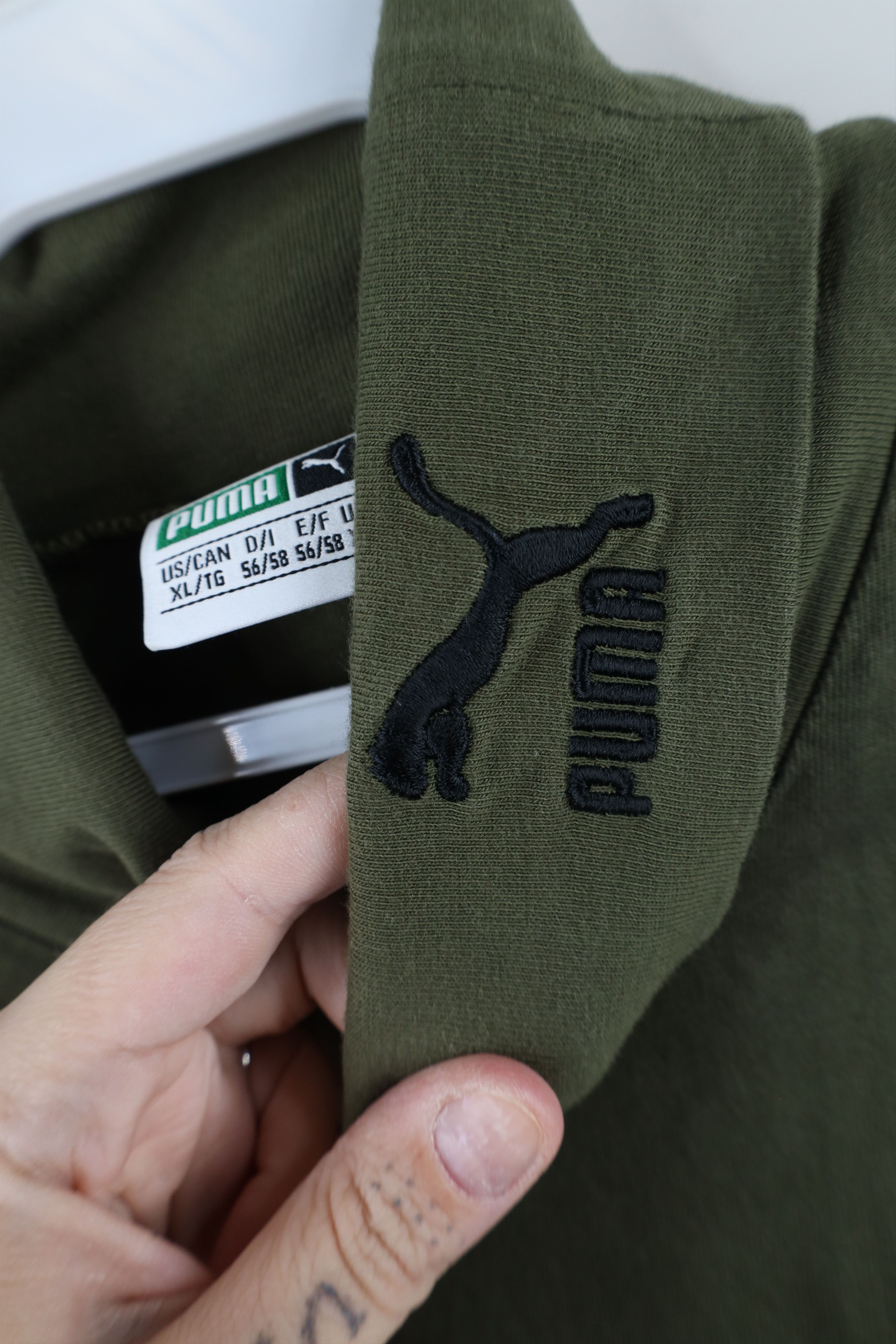 Puma × Vintage Vintage 90s Puma Out Long Sleeve Turtleneck T-Shirt Olive Size US XL / EU 56 / 4 - 4 Thumbnail