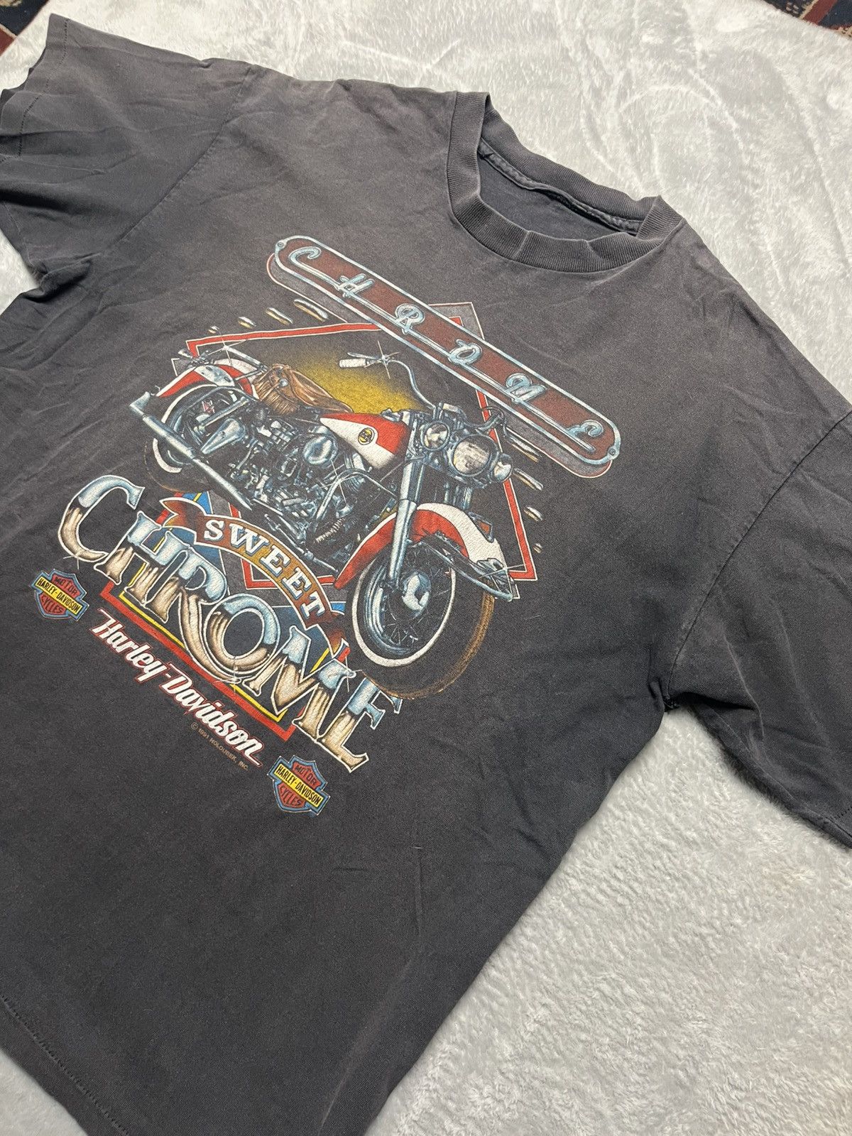 Harley Davidson Chrome Sweet Chrome Harley Davidson Faded Black Shirt Size L Size US L / EU 52-54 / 3 - 5 Thumbnail