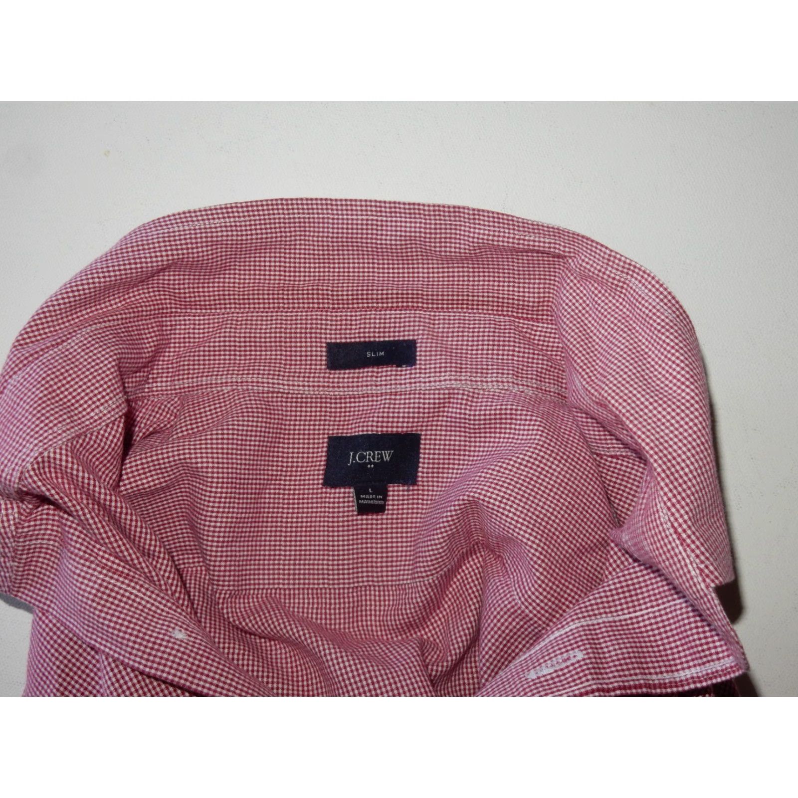 J.Crew VINTAGE J.CREW Button-Up Shirt Adult Large Slim Red Check Long Sleeve Mens Size US L / EU 52-54 / 3 - 4 Thumbnail