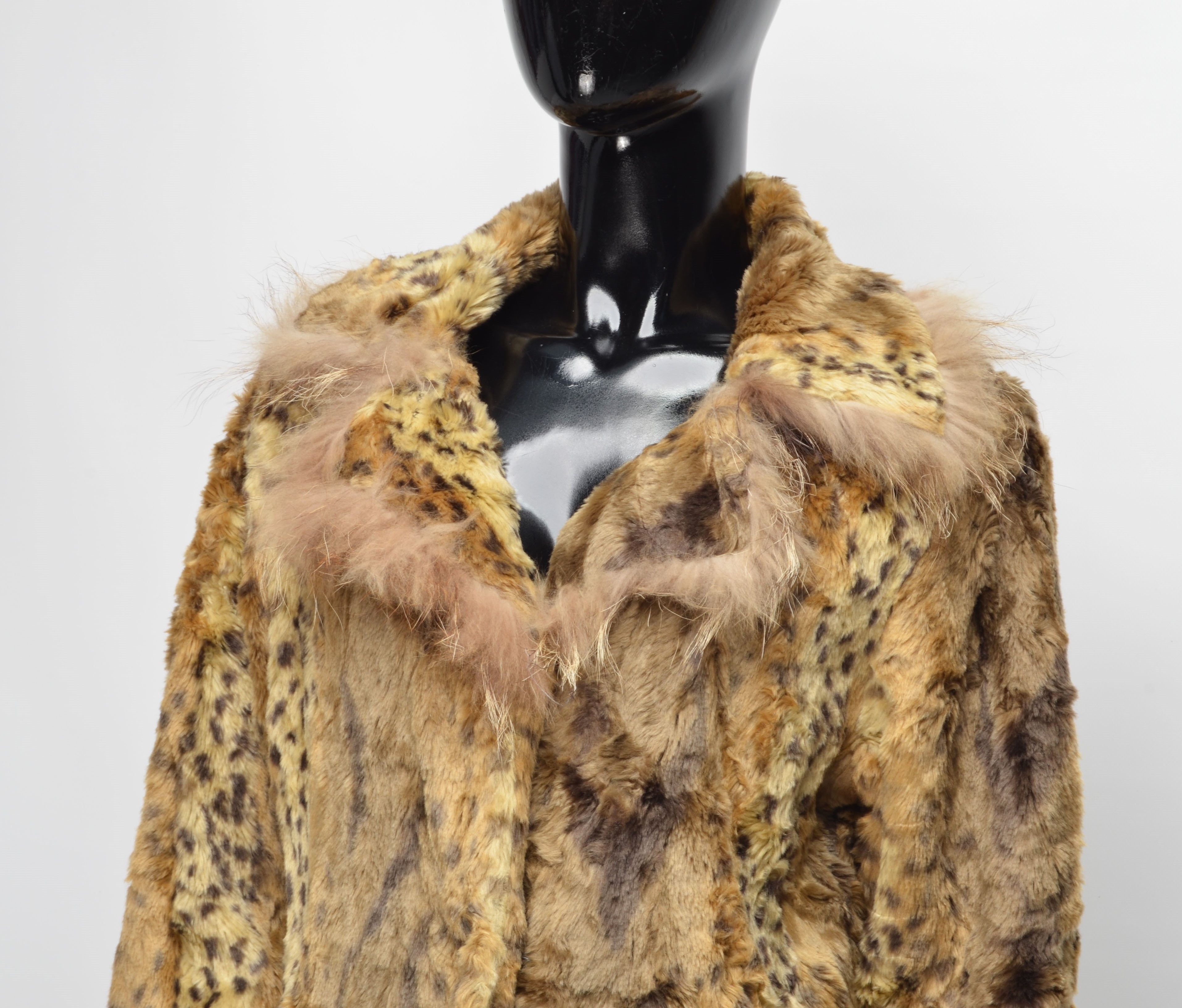 Japanese Brand × Vintage Via Faburrica Y2K Glam Leopard Faux Fur Mob Wife Coat Size M / US 6-8 / IT 42-44 - 2 Thumbnail