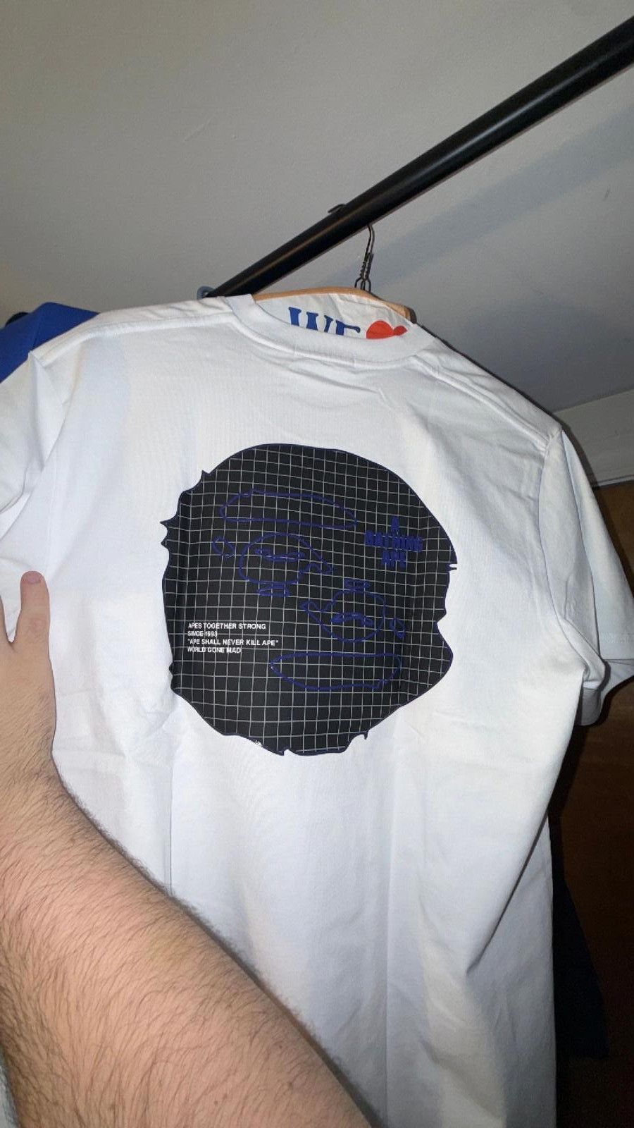 Designer Bape tee white blue sz S Size ONE SIZE - 2 Thumbnail