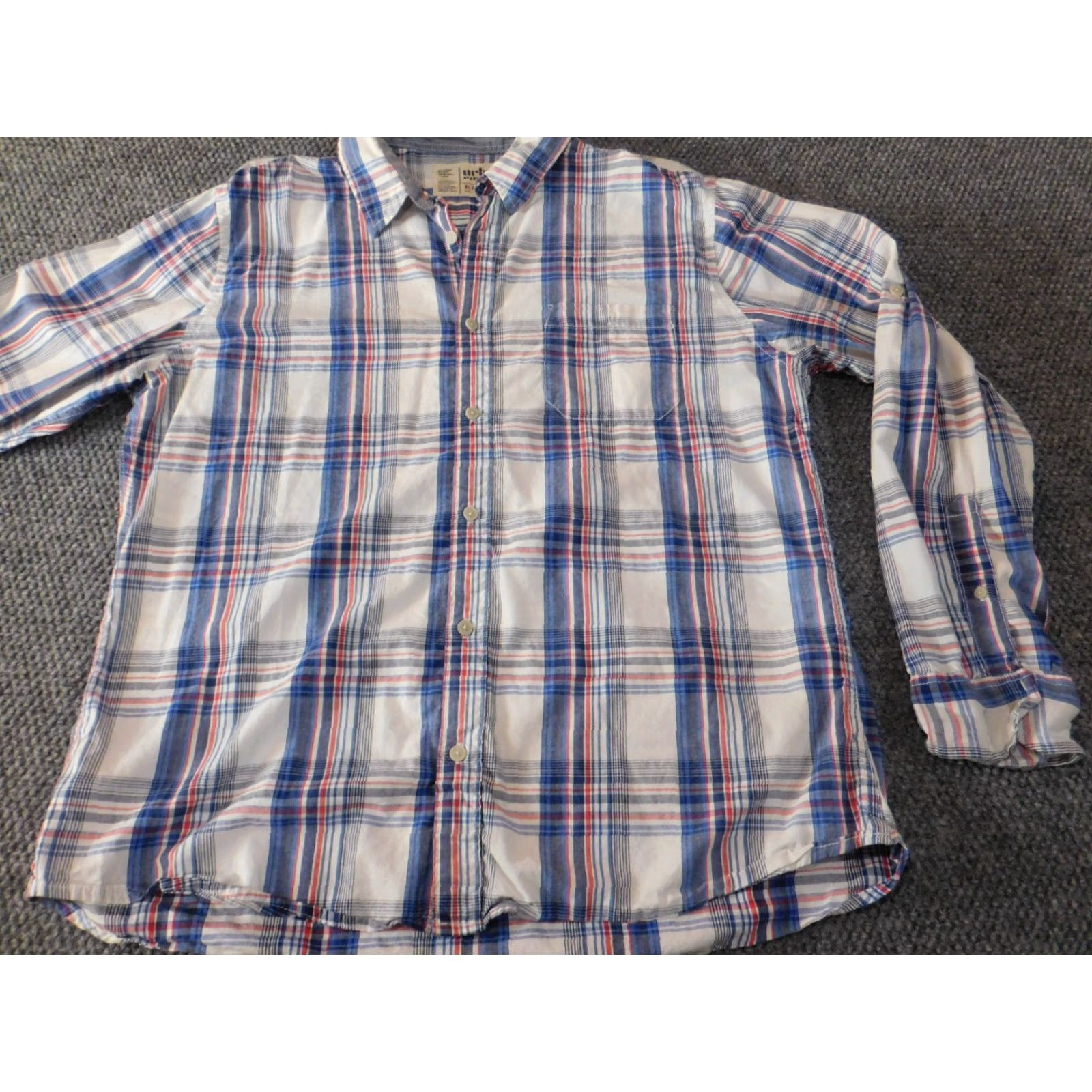 Vintage Urban Pipeline Shirt Mens XL Blue Plaid Button-Down Cotton Polyester Flannel Long Sleeve Vintage No Size US XL / EU 56 / 4 - 3 Thumbnail