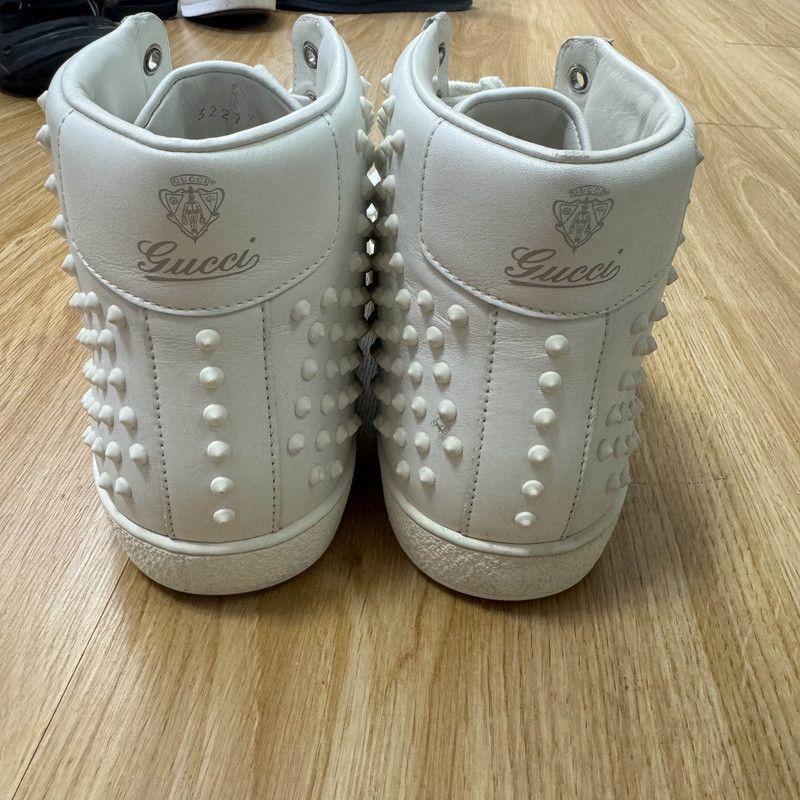 Gucci Gucci White High-Top Studded Sneakers - Size US 10 / EU 43 - 3 Thumbnail