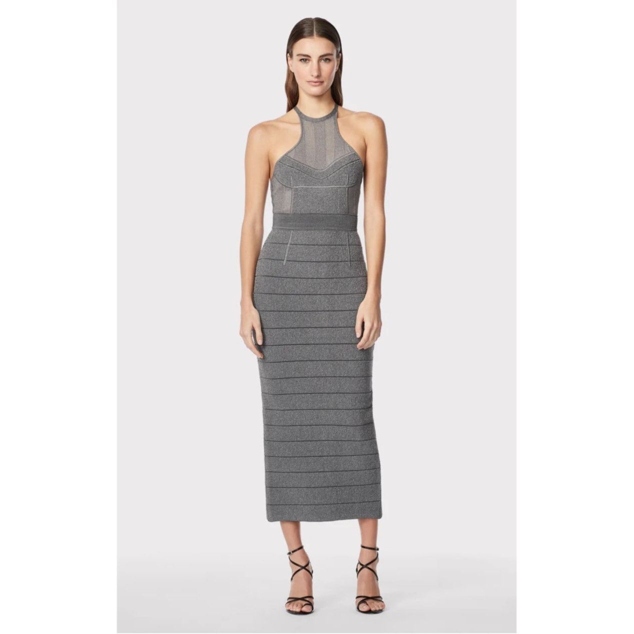 halter long sleeve dress Halter drop sleeve gown main image 1