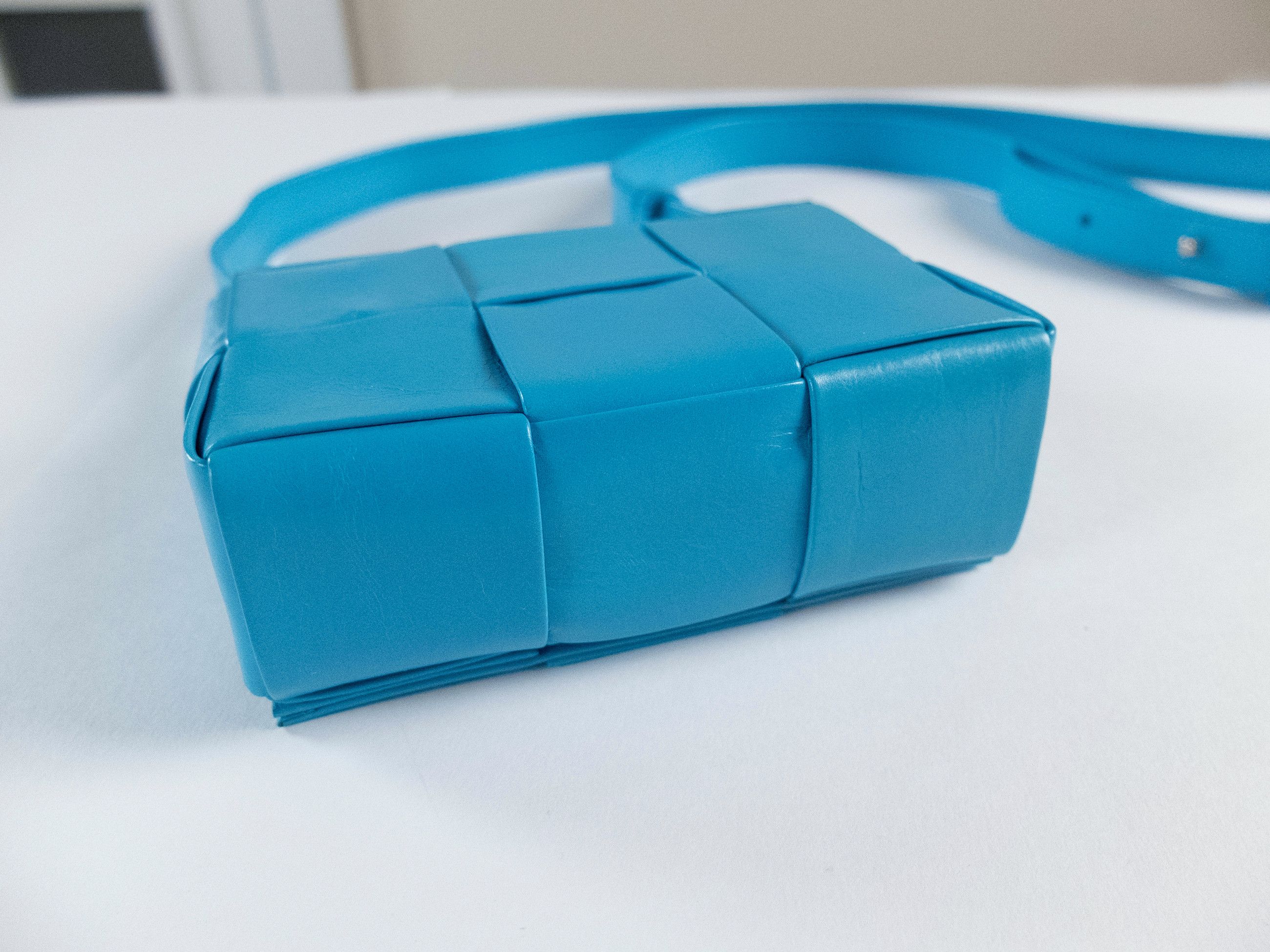 Bottega Veneta BOTTEGA VENETA Candy Cassette blue paper leather mini bag Size ONE SIZE - 8 Thumbnail