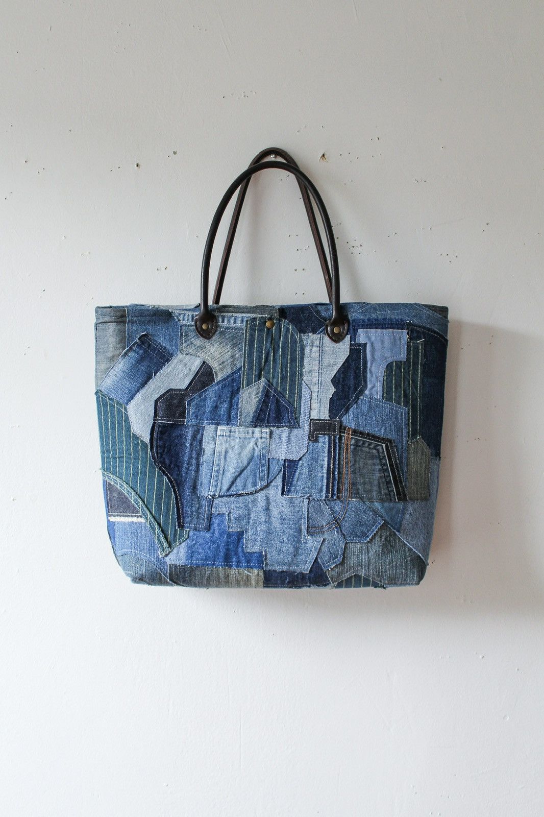 Japanese Brand Hndsght Studio Denim Patchwork Bag Size ONE SIZE - 2 Thumbnail