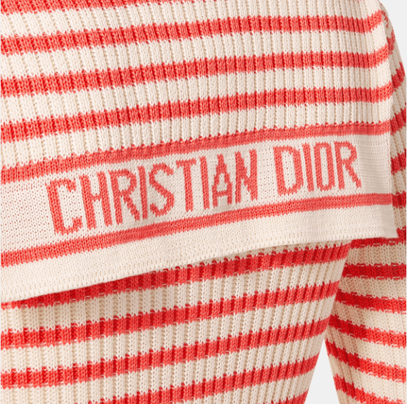 Dior o1w1db10925 444R30 Straight Midi Dress in White/Red Size L / US 10 / IT 46 - 3 Thumbnail