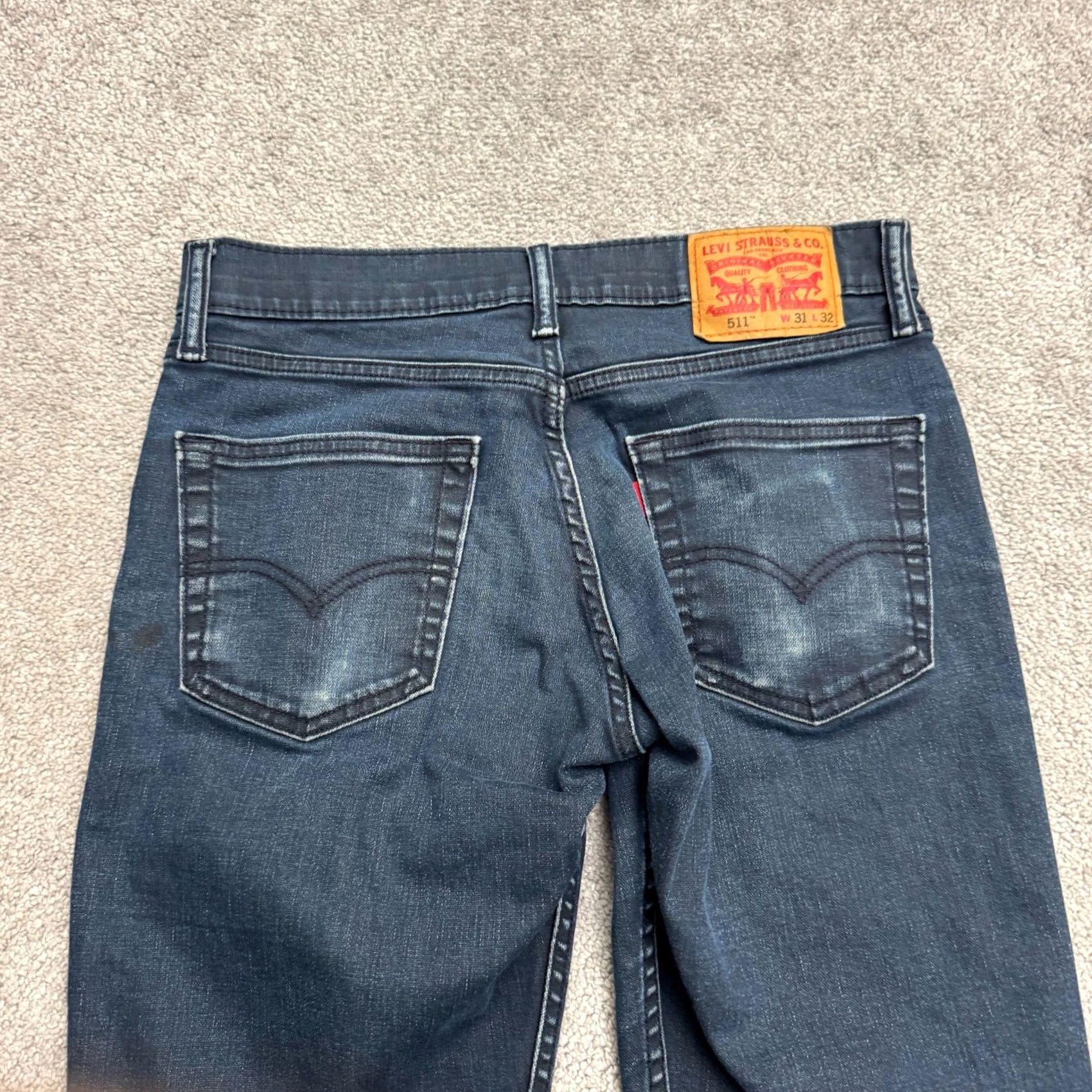 Levi's VINTAGE Levi's 511 Straight Leg Slim Fit Denim Jeans Mens 31x32 Dark Wash Cotton Casual Size US 31 - 4 Thumbnail