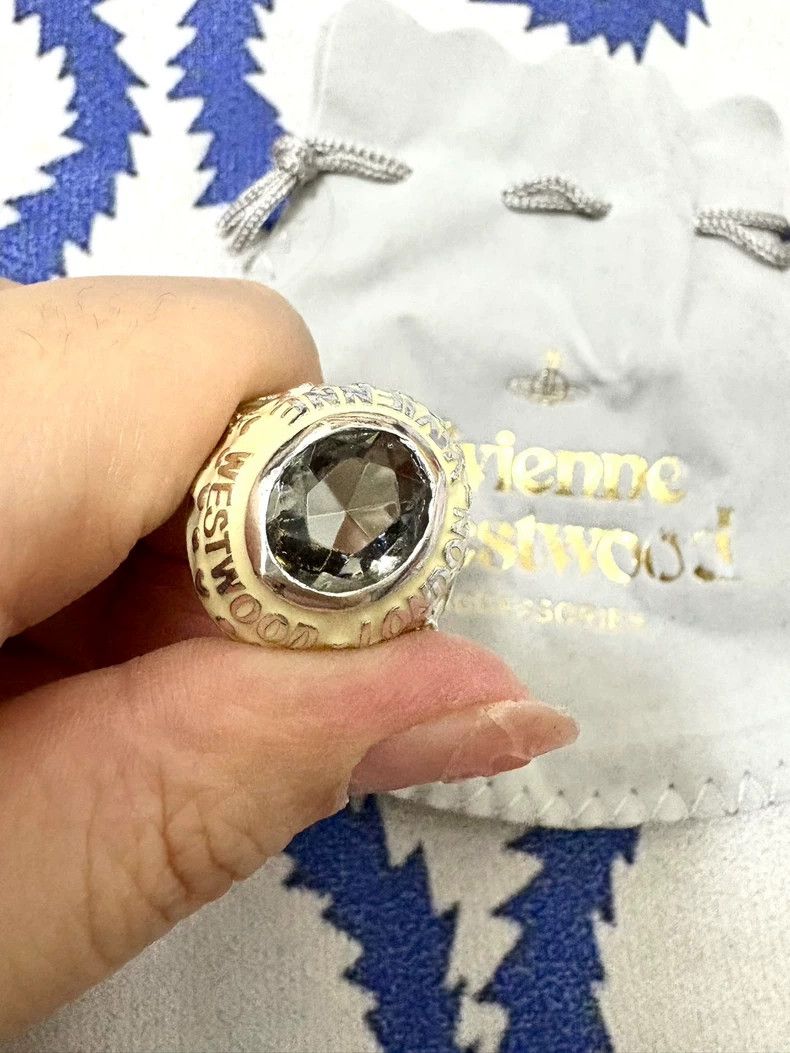 Vivienne Westwood Vivienne Westwood Mint green gem white enamel ring - colle Size ONE SIZE - 6 Thumbnail