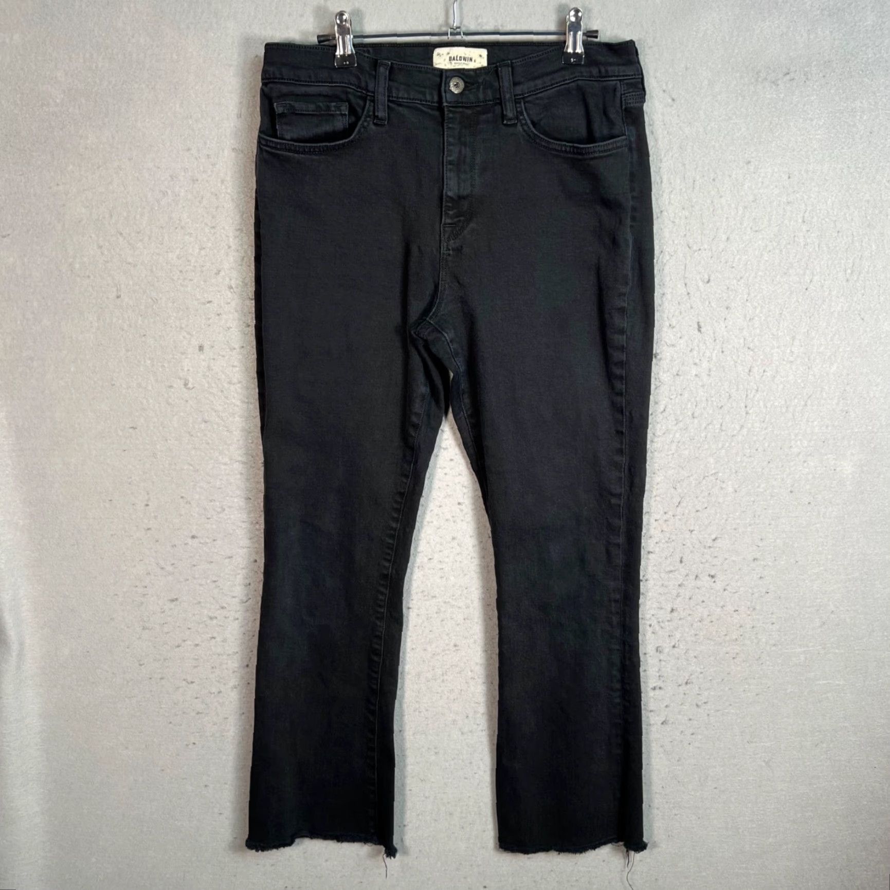 Vintage Baldwin Maxwell Jeans Womens 30 Mid Rise Cropped Flare Black Made In USA Size 30" / US 8 / IT 44 - 2 Thumbnail