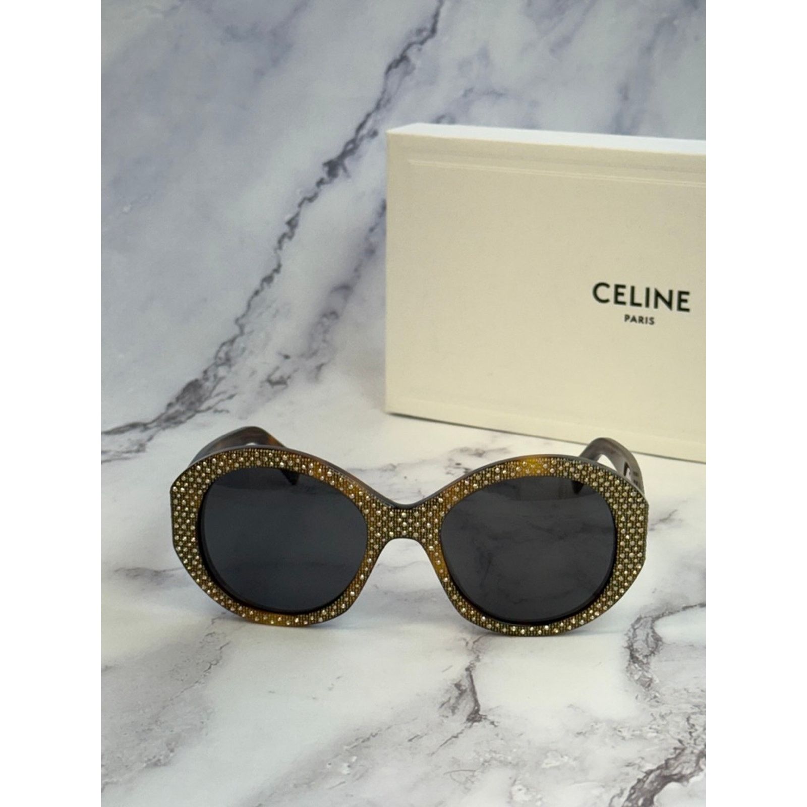 Celine NEW Celine CL4240IS Brown Crystal Sunglasses $1050 Size ONE SIZE - 12 Thumbnail