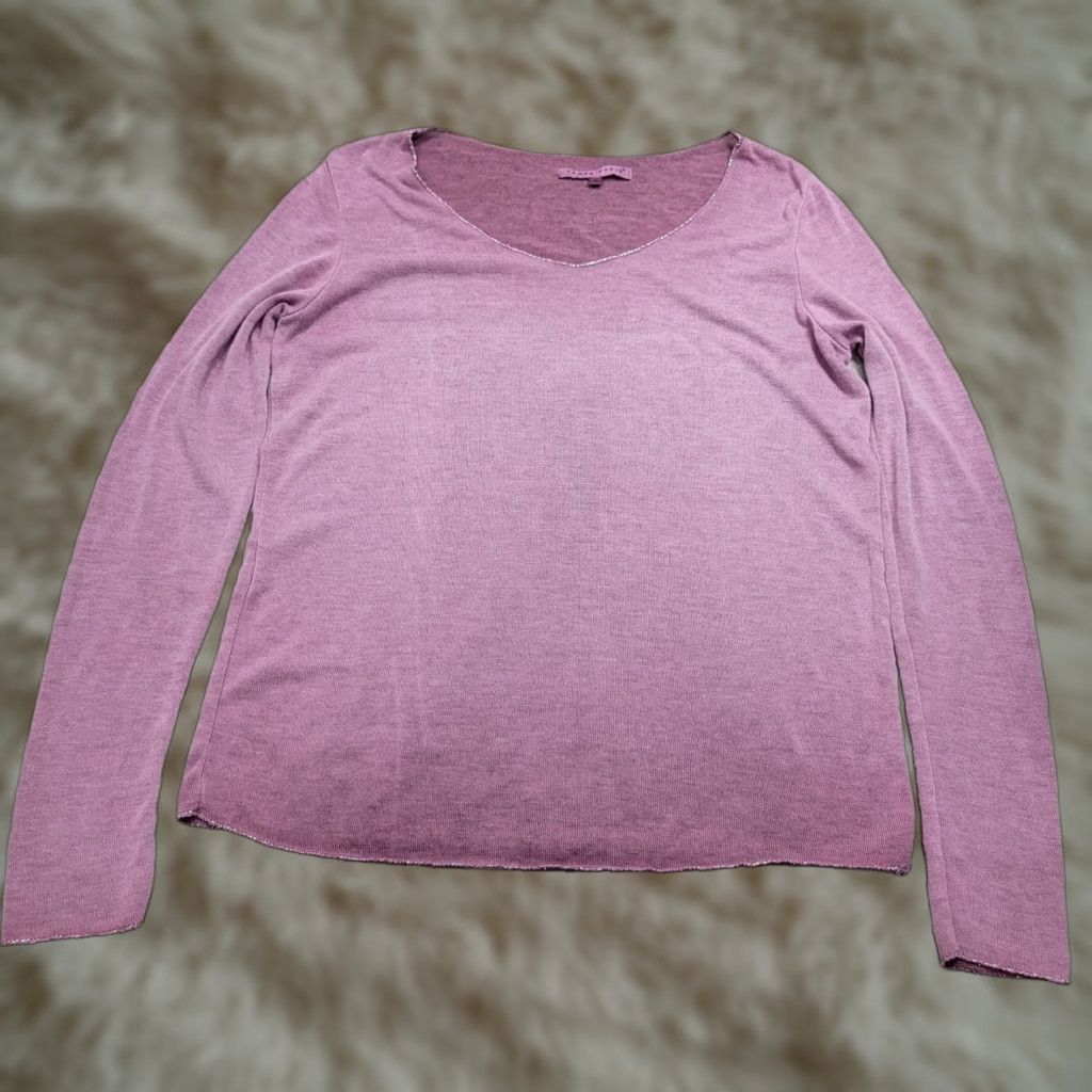 Vintage Tempo Paris Women's Pink Top Long Sleeve Shirt Knit Viscose Sz S Size S / US 4 / IT 40 - 1 Thumbnail