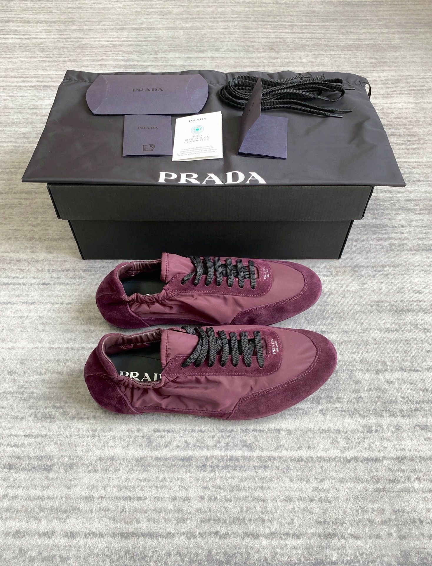 Prada Prada Vintage Burgundy Ballerina Sneaker UK6.5 Size US 7.5 / EU 40-41 - 2 Thumbnail