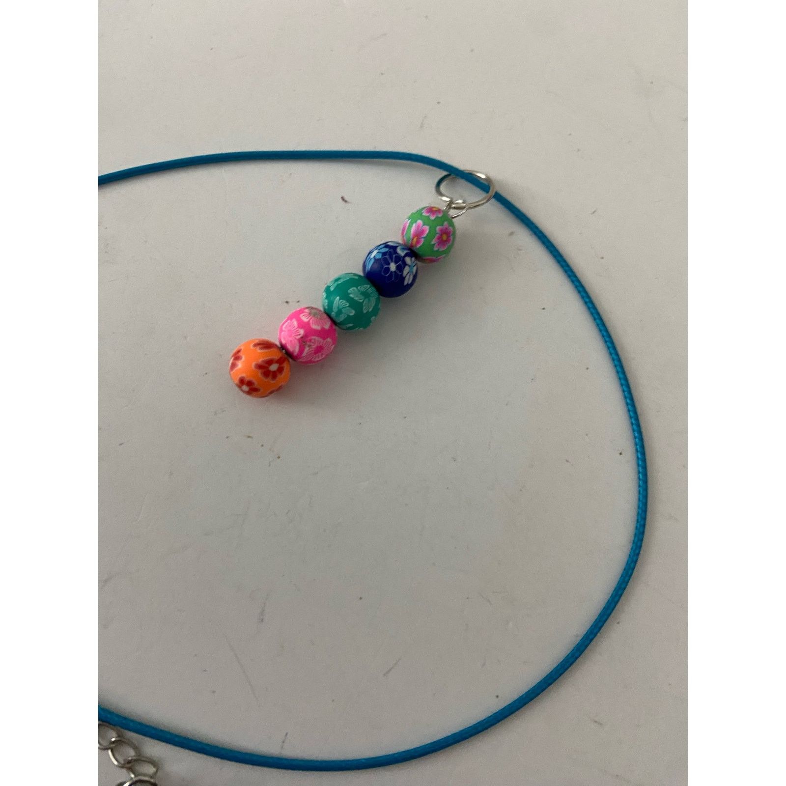 Handmade Colorful fimo clay bead pendant necklace Size ONE SIZE - 5 Thumbnail