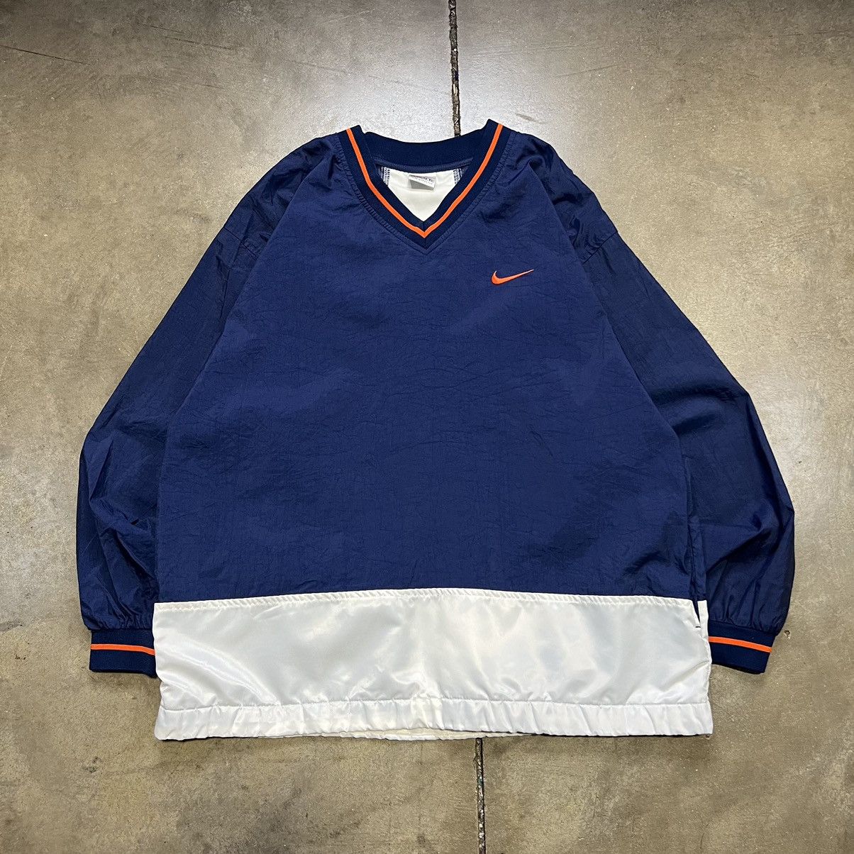 Nike × Vintage Vintage 90s Nike Windbreaker Jacket Mini Center Swoosh Boxy Size US XL / EU 56 / 4 - 1 Thumbnail