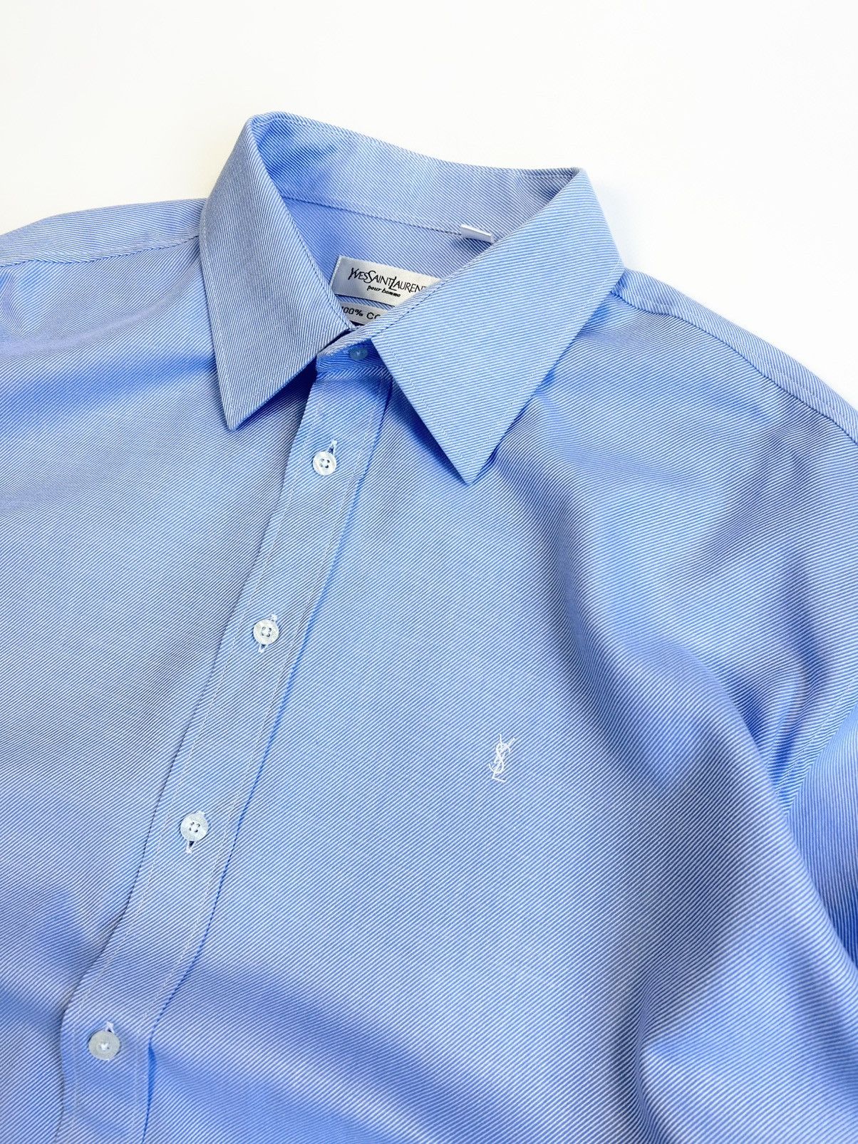 Yves Saint Laurent Yves Saint Laurent Blue Striped Button-Up Shirt Vintage XXL Size US XXL / EU 58 / 5 - 9 Thumbnail