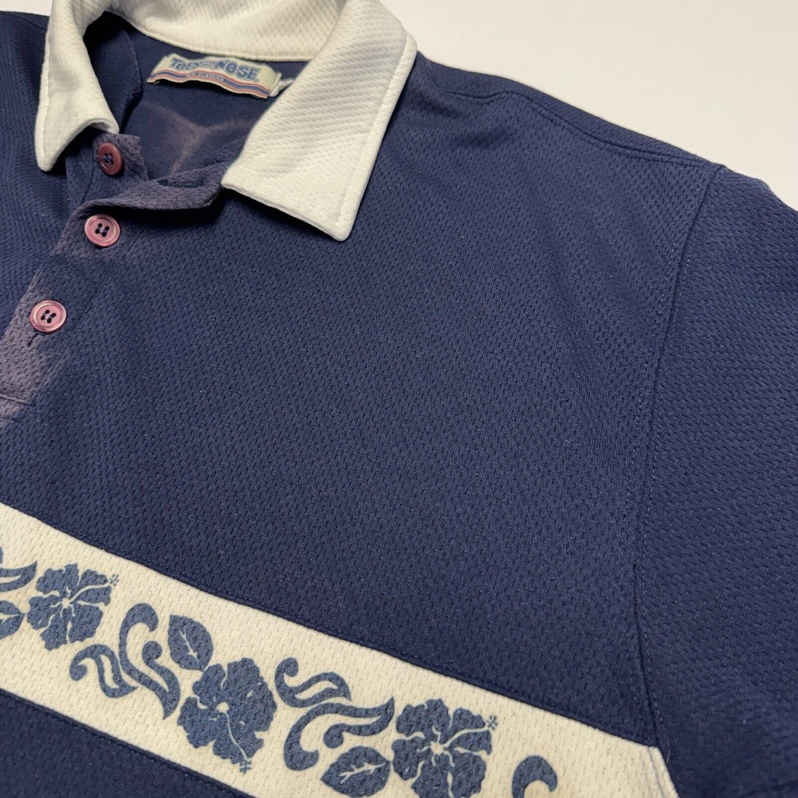 Vintage Vintage Toes On The Nose Polo Shirt Mens XL Blue 90s Y2k Sur Size US XL / EU 56 / 4 - 6 Thumbnail