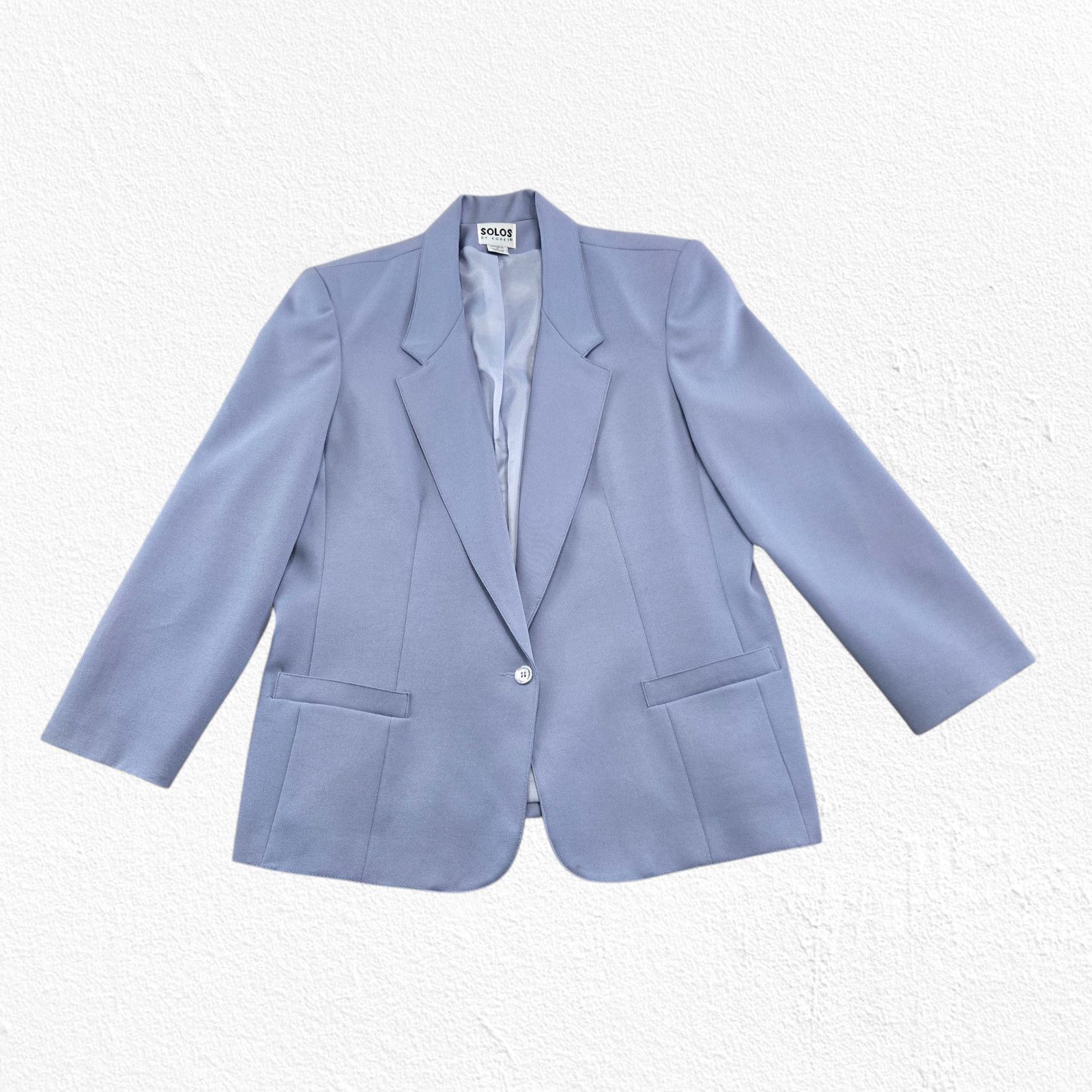 Vintage Vintage Blue Blazer Single Button Career Jacket Size 12 Size XL / US 12-14 / IT 48-50 - 3 Thumbnail